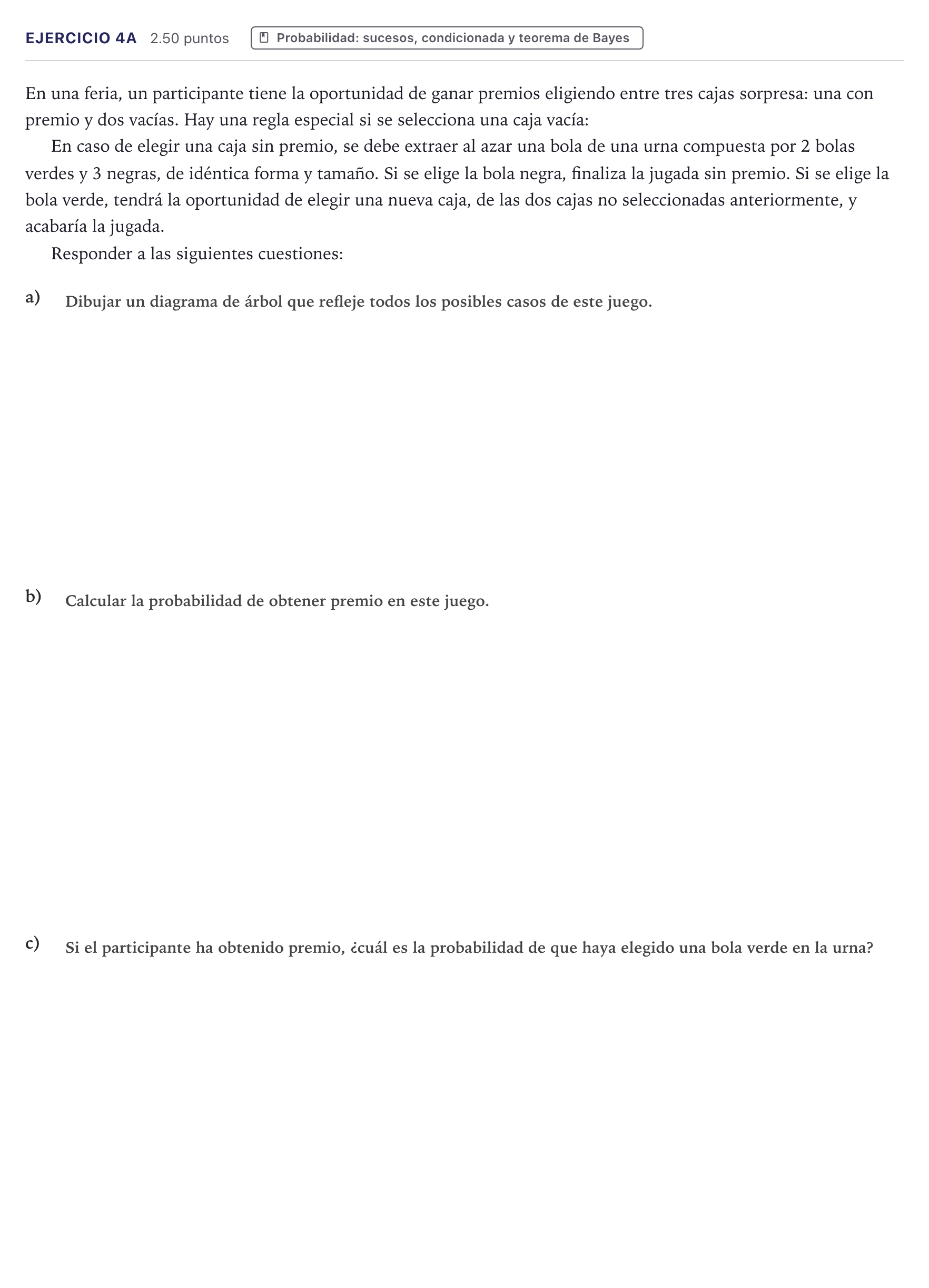 Enunciado: Ejercicio 4A · Matemáticas II PAU Canarias Junio 2025