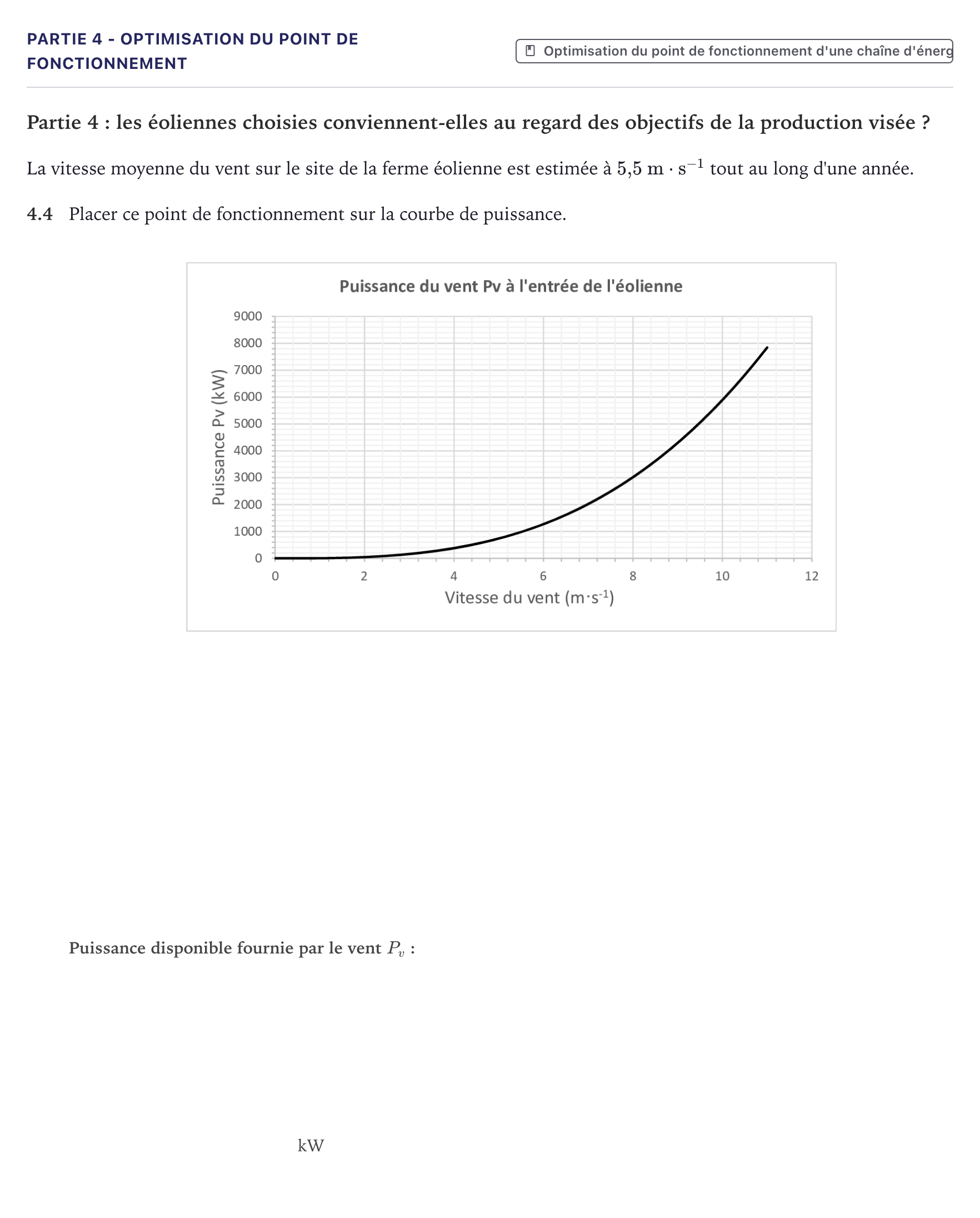 Énoncé: Partie 4 - Optimisation du point de fonctionnement · Bac STI2D Ingénierie, Innovation et Développement Durable Métropole - EE 2025
