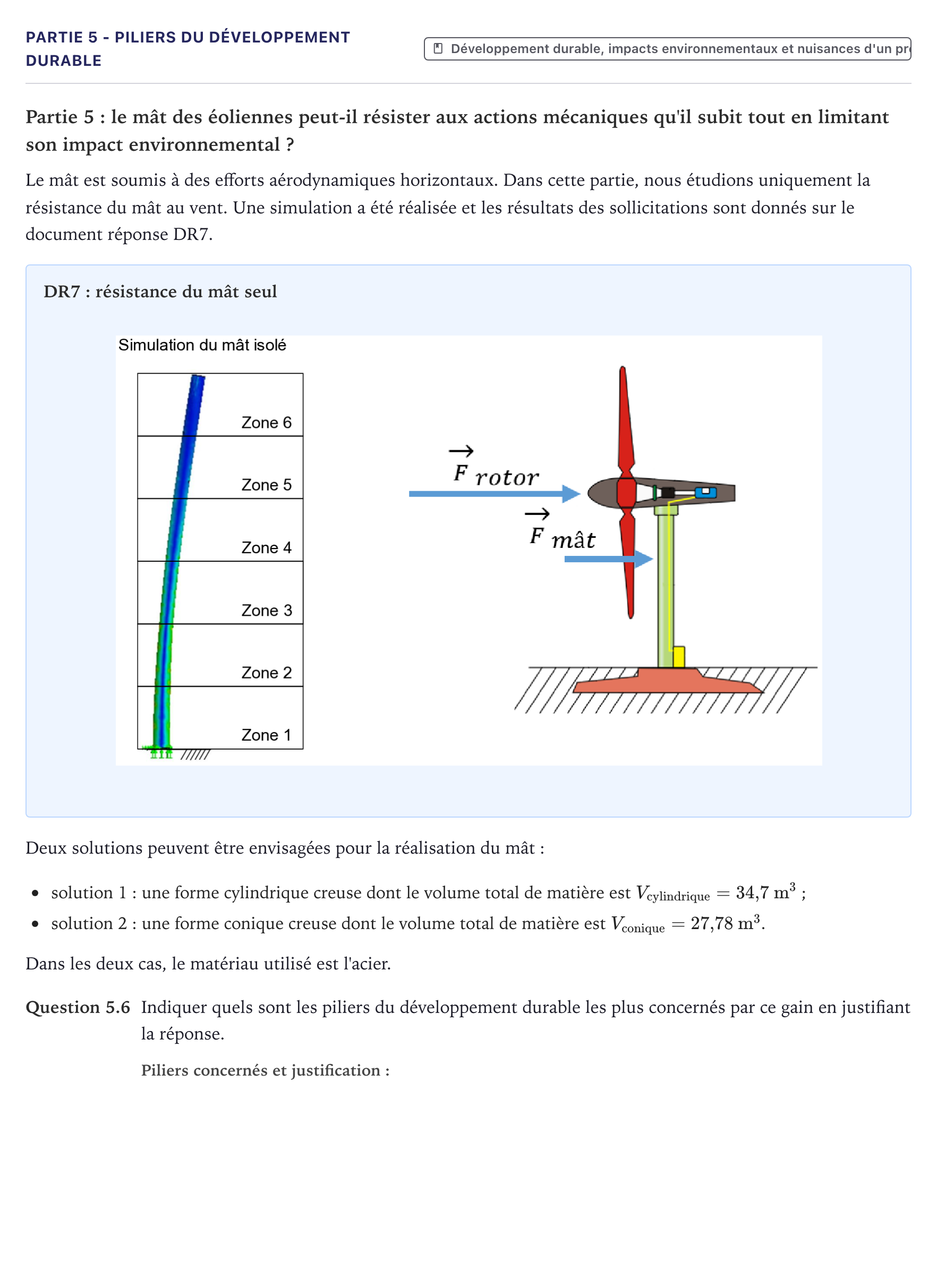 Énoncé: Partie 5 - Piliers du développement durable · Bac STI2D Ingénierie, Innovation et Développement Durable Métropole - ITEC 2025