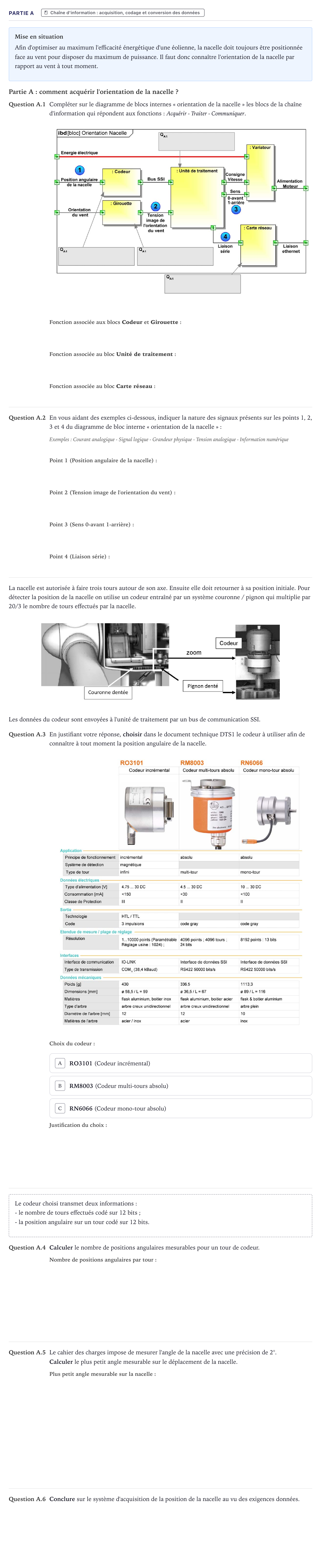 Énoncé: Partie A · Bac STI2D Ingénierie, Innovation et Développement Durable Métropole - SIN 2025