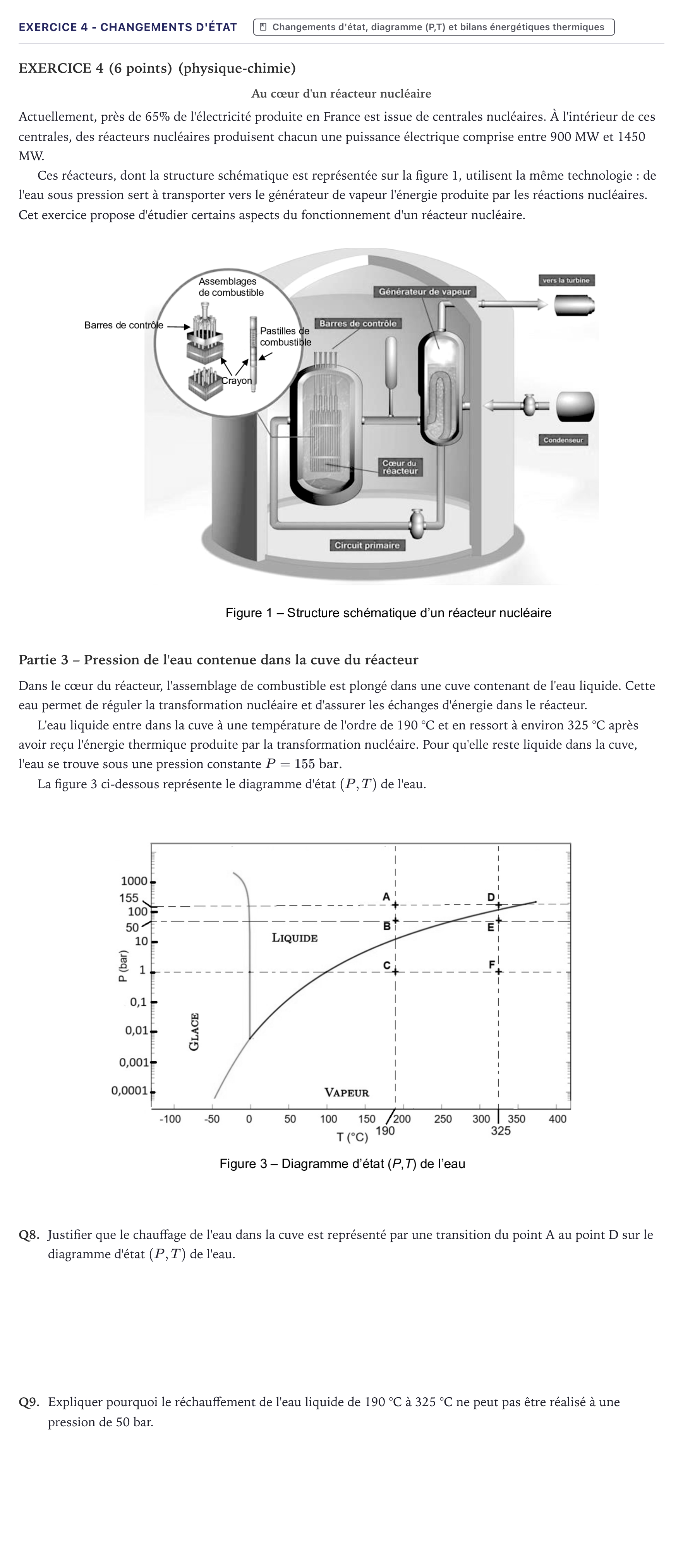 Énoncé: Exercice 4 - Changements d'état · Bac STI2D Physique-Chimie et Mathématiques Métropole 2025