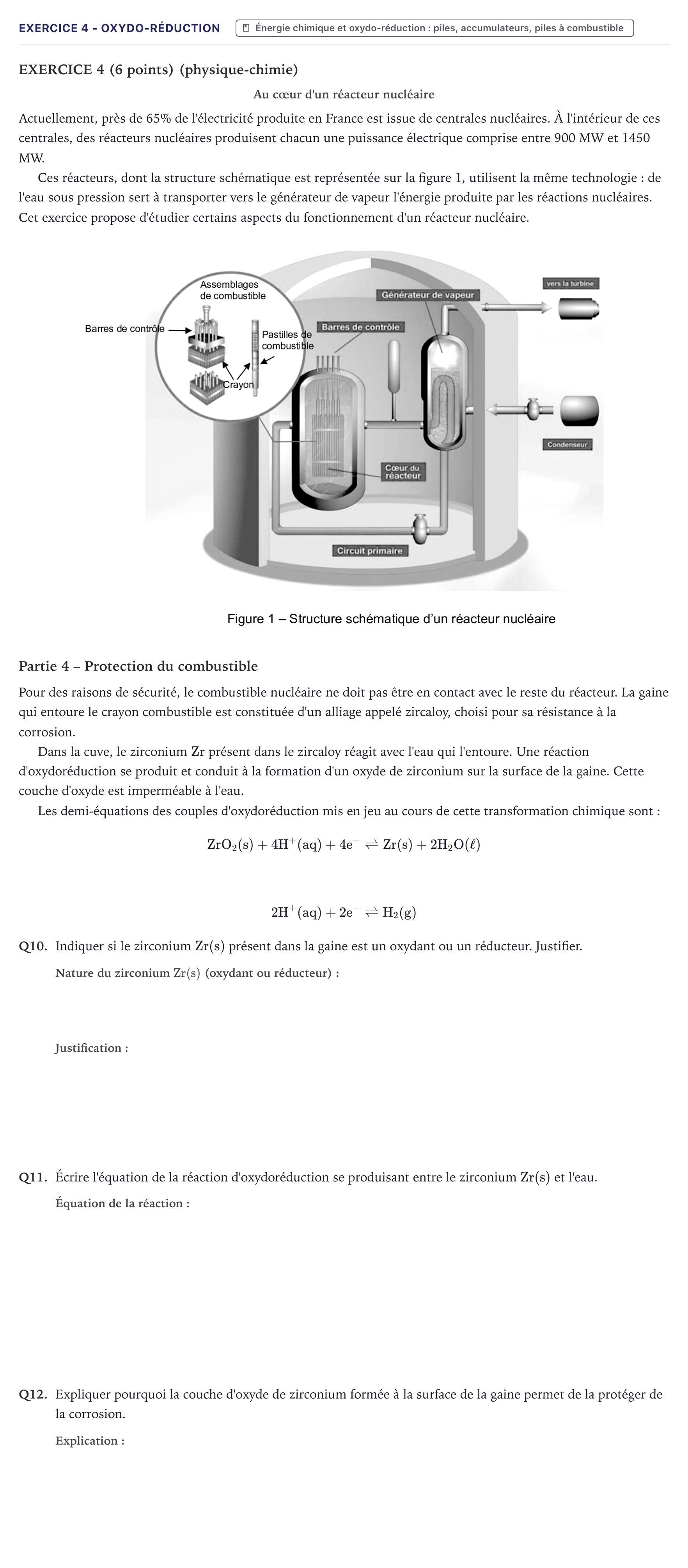 Énoncé: Exercice 4 - Oxydo-réduction · Bac STI2D Physique-Chimie et Mathématiques Métropole 2025