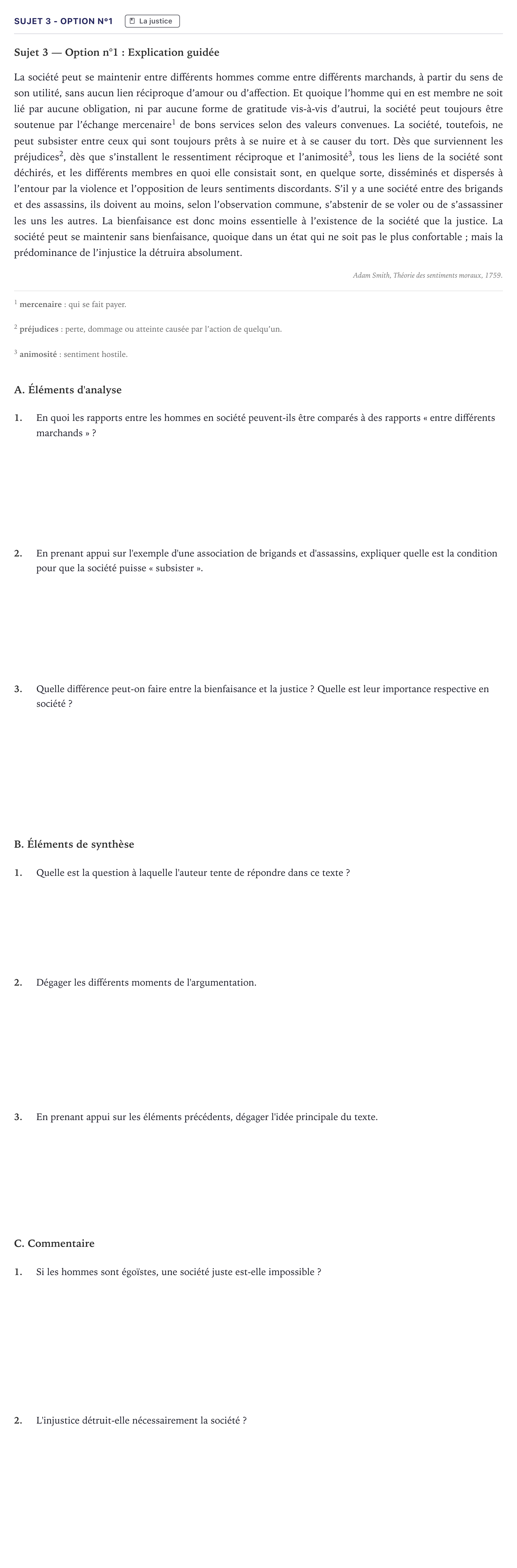 Énoncé: Sujet 3 - Option n°1 · Bac STMG Philosophie Métropole 2025
