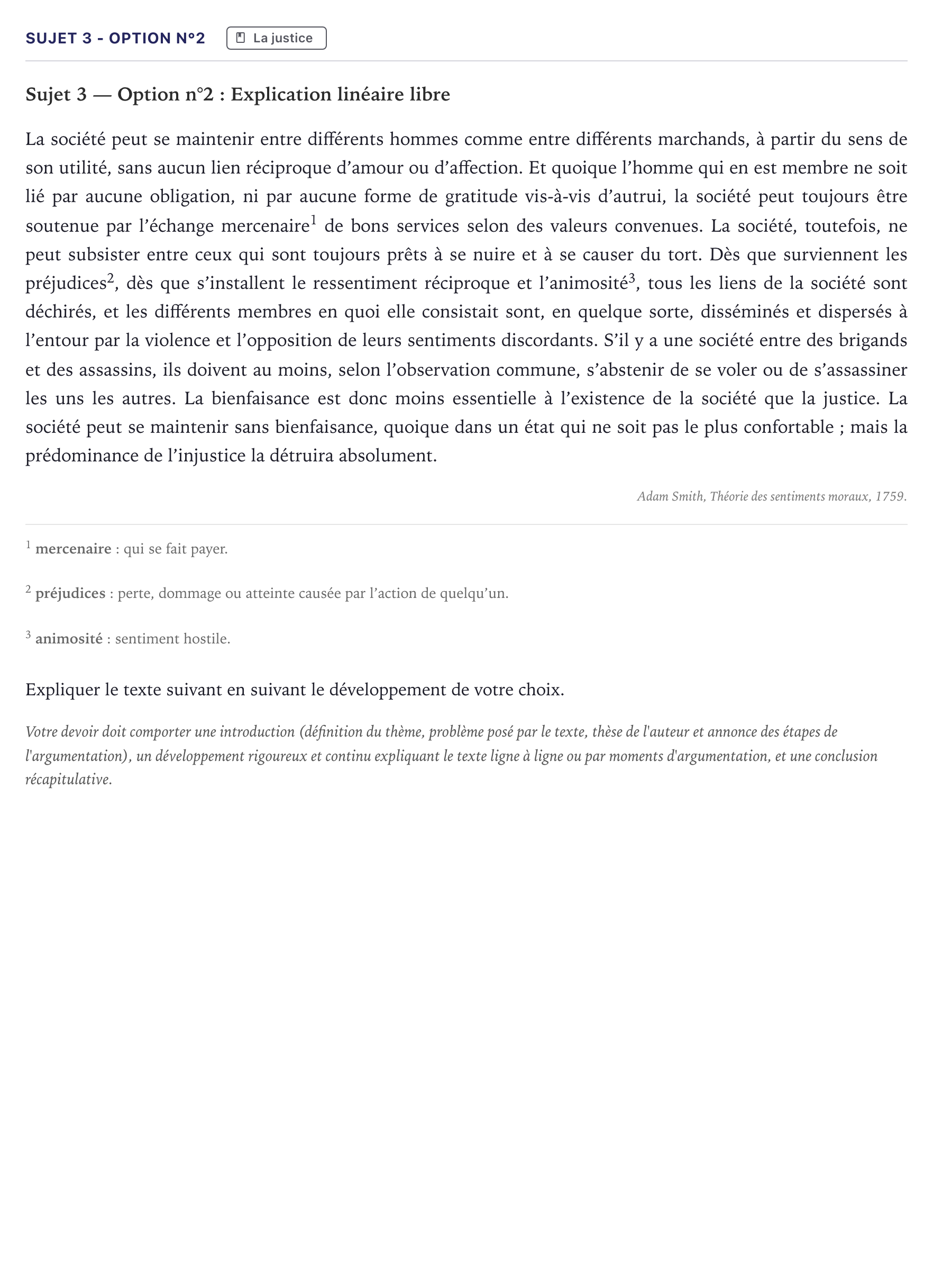 Énoncé: Sujet 3 - Option n°2 · Bac STMG Philosophie Métropole 2025