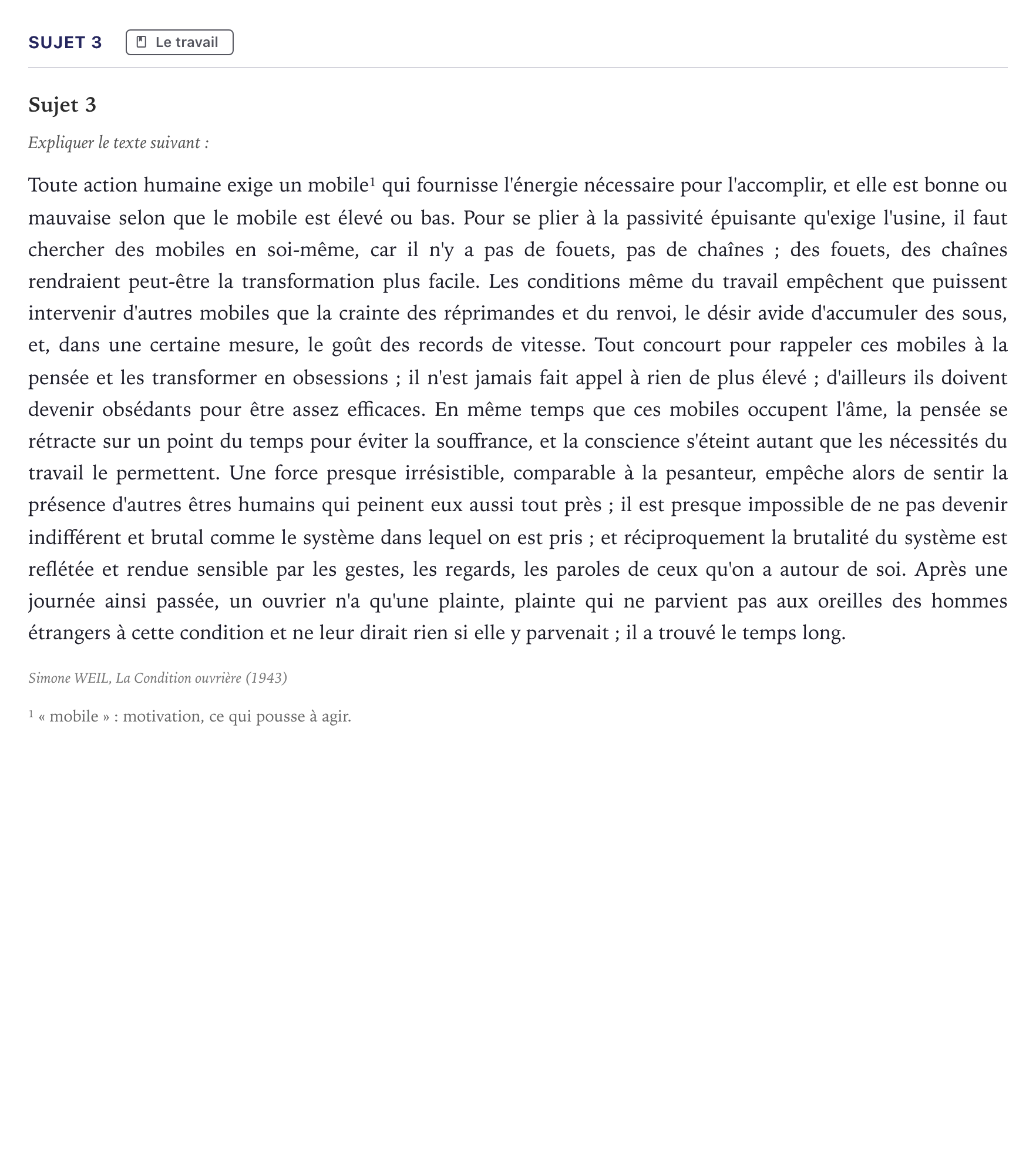 Énoncé: Sujet 3 · Bac Philosophie Métropole 2024