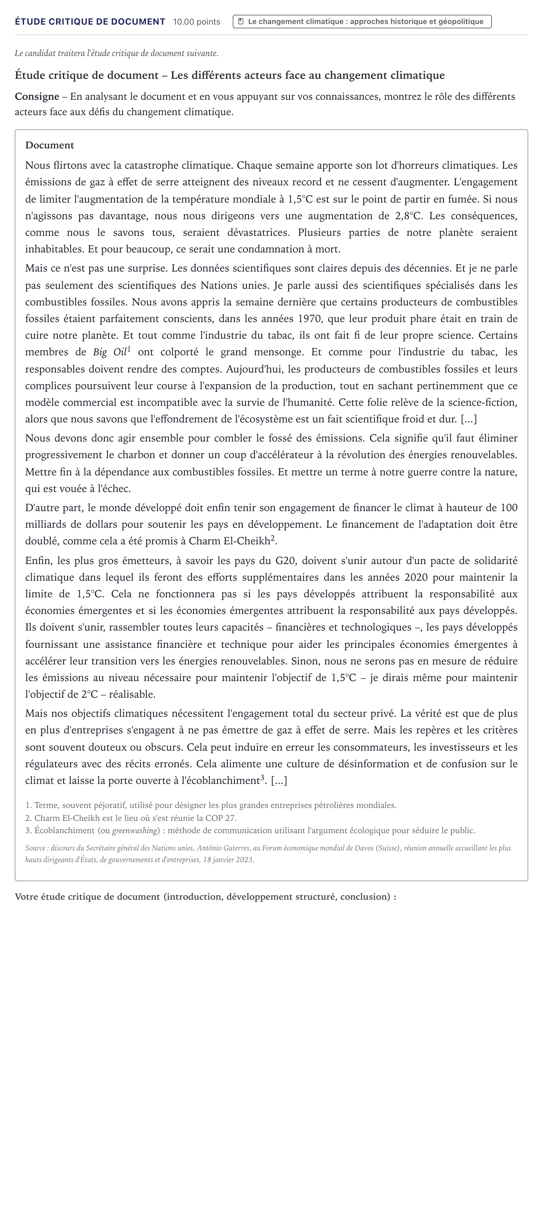 Énoncé: Exercice Étude critique de document · Bac Histoire-Géographie, Géopolitique et Sciences Politiques Métropole 2024 (sujet 2)
