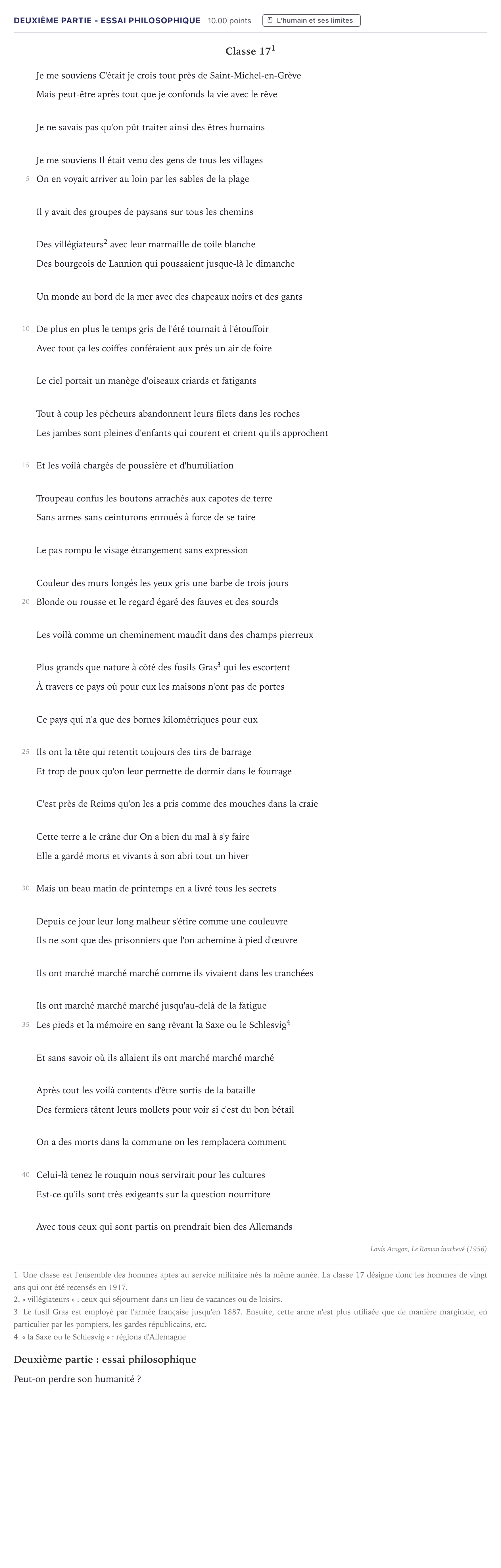 Énoncé: Exercice Deuxième partie - Essai philosophique · Bac Humanités, Littérature et Philosophie Métropole 2024 (sujet 1)