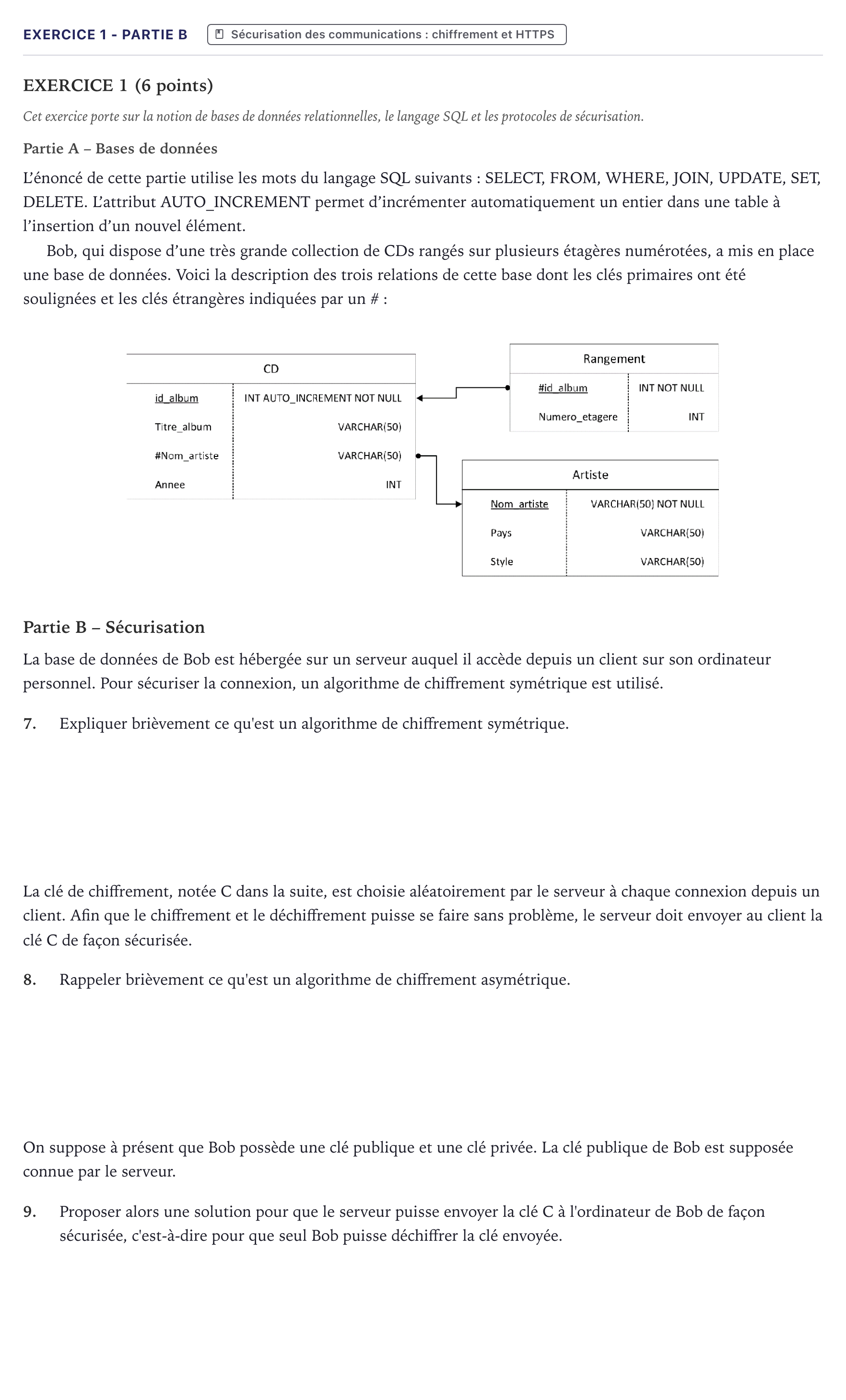 Énoncé: Exercice 1 - Partie B · Bac Numérique et Sciences Informatiques Métropole 2024 (sujet 2)