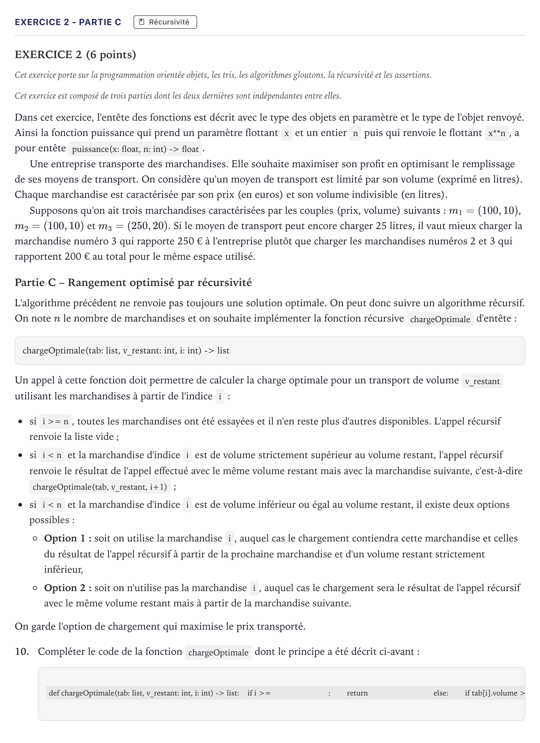 Énoncé: Exercice 2 - Partie C · Bac Numérique et Sciences Informatiques Métropole 2024 (sujet 2)