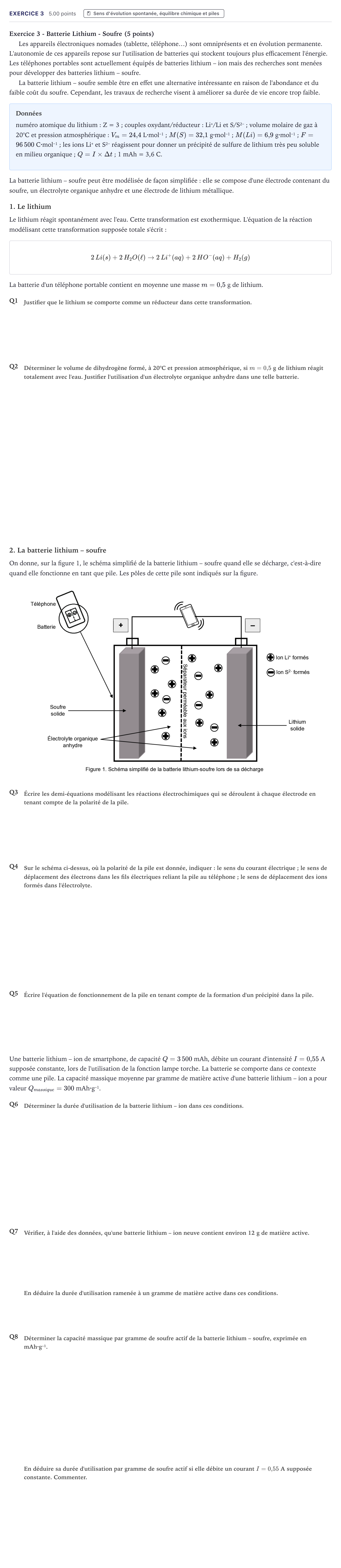 Énoncé: Exercice 3 · Bac Physique-Chimie Métropole 2024 (sujet 2)