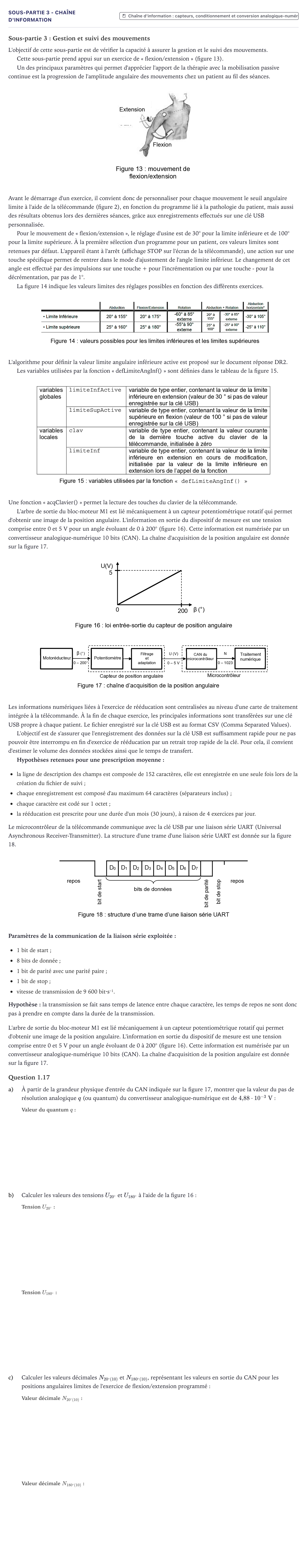 Énoncé: Exercice Sous-partie 3 - Chaîne d'information · Bac Sciences de l'Ingénieur Métropole 2024 (sujet 2)