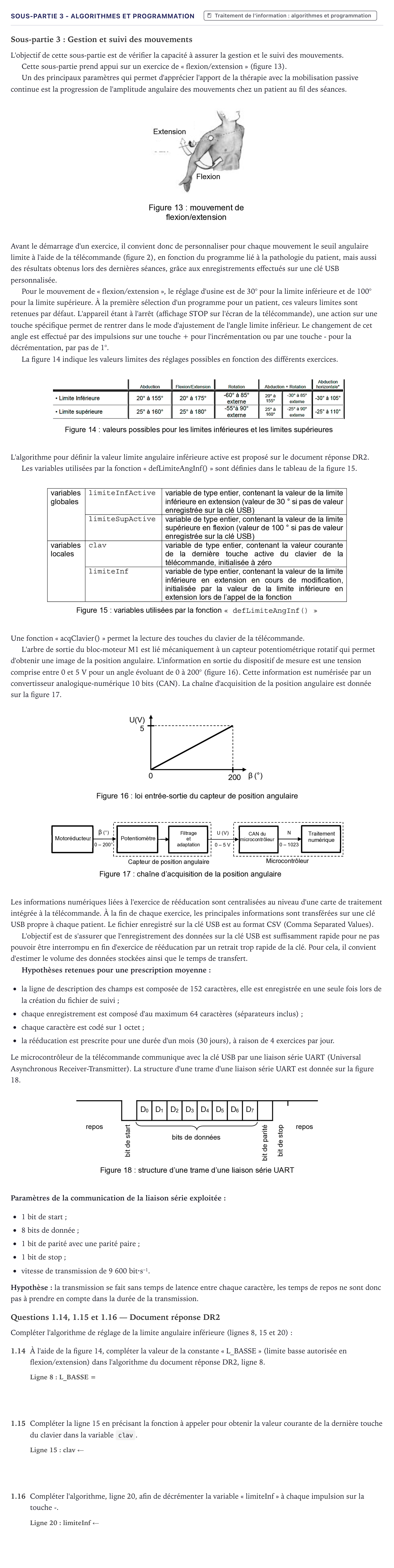 Énoncé: Exercice Sous-partie 3 - Algorithmes et programmation · Bac Sciences de l'Ingénieur Métropole 2024 (sujet 2)