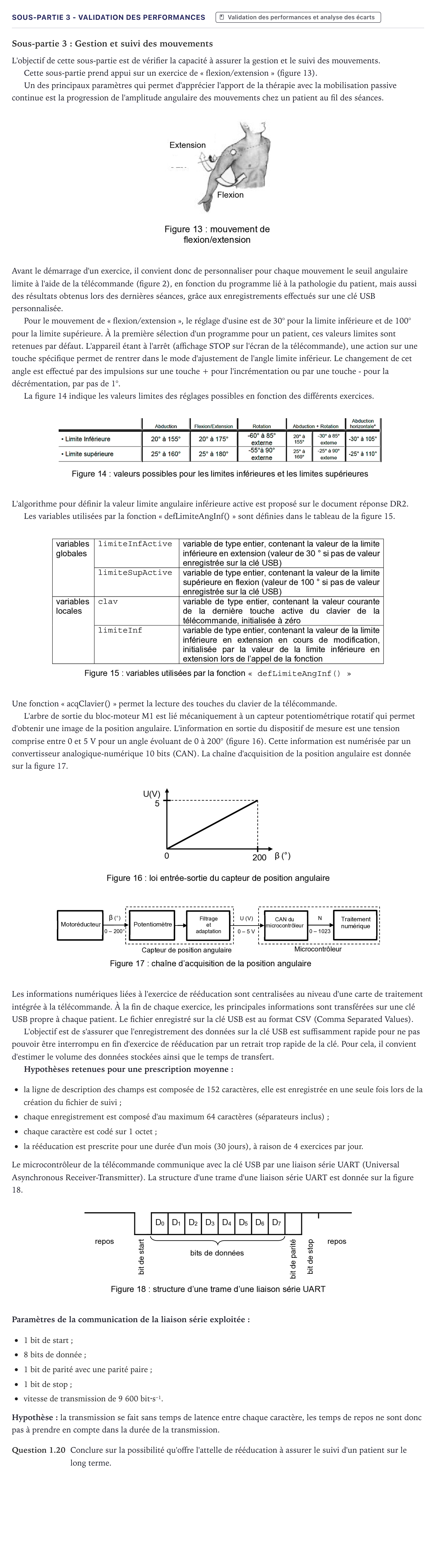 Énoncé: Exercice Sous-partie 3 - Validation des performances · Bac Sciences de l'Ingénieur Métropole 2024 (sujet 2)