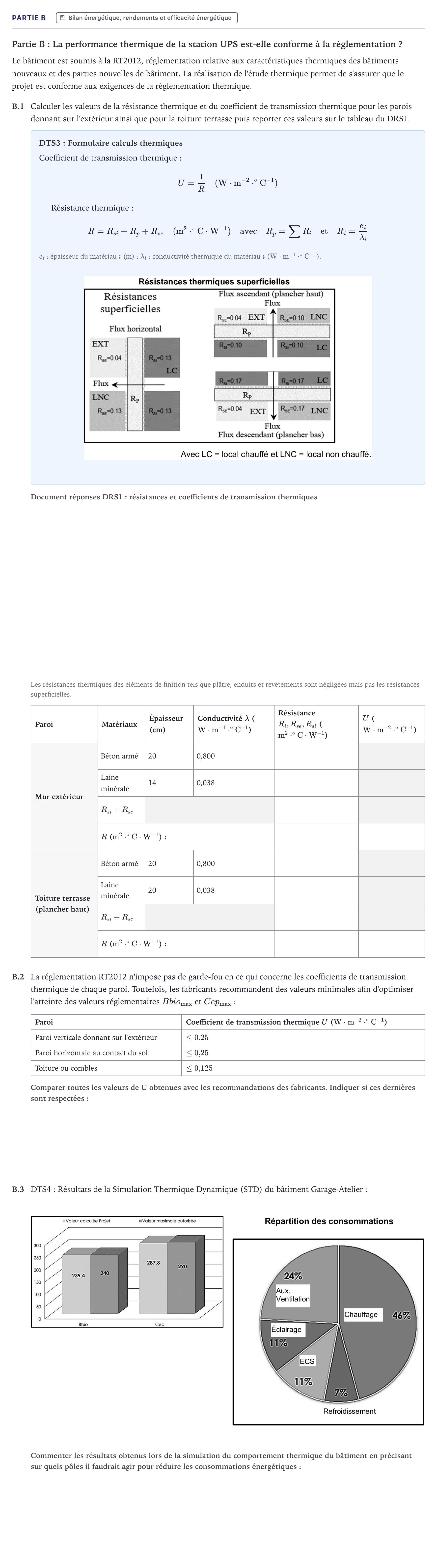 Énoncé: Partie B · Bac STI2D Ingénierie, Innovation et Développement Durable Métropole - AC 2024