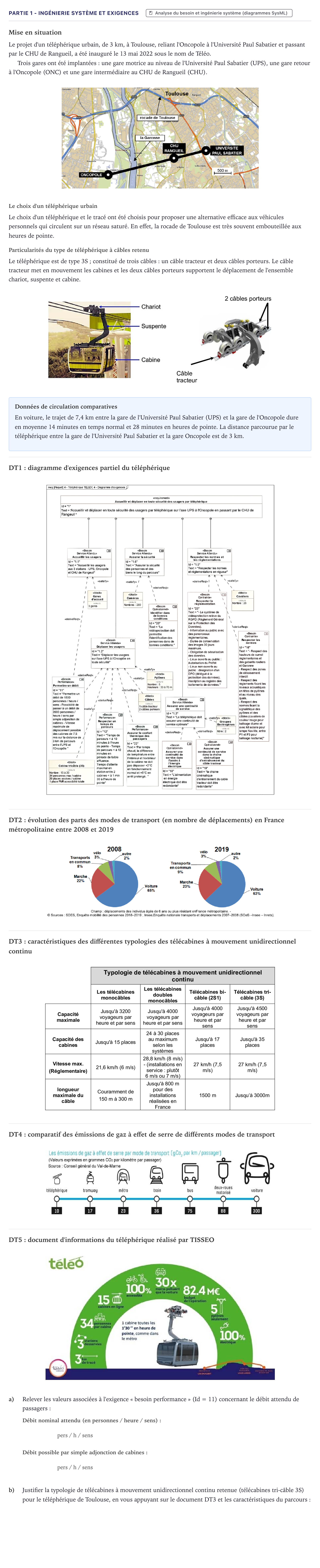 Énoncé: Partie 1 - Ingénierie système et exigences · Bac STI2D Ingénierie, Innovation et Développement Durable Métropole - EE 2024