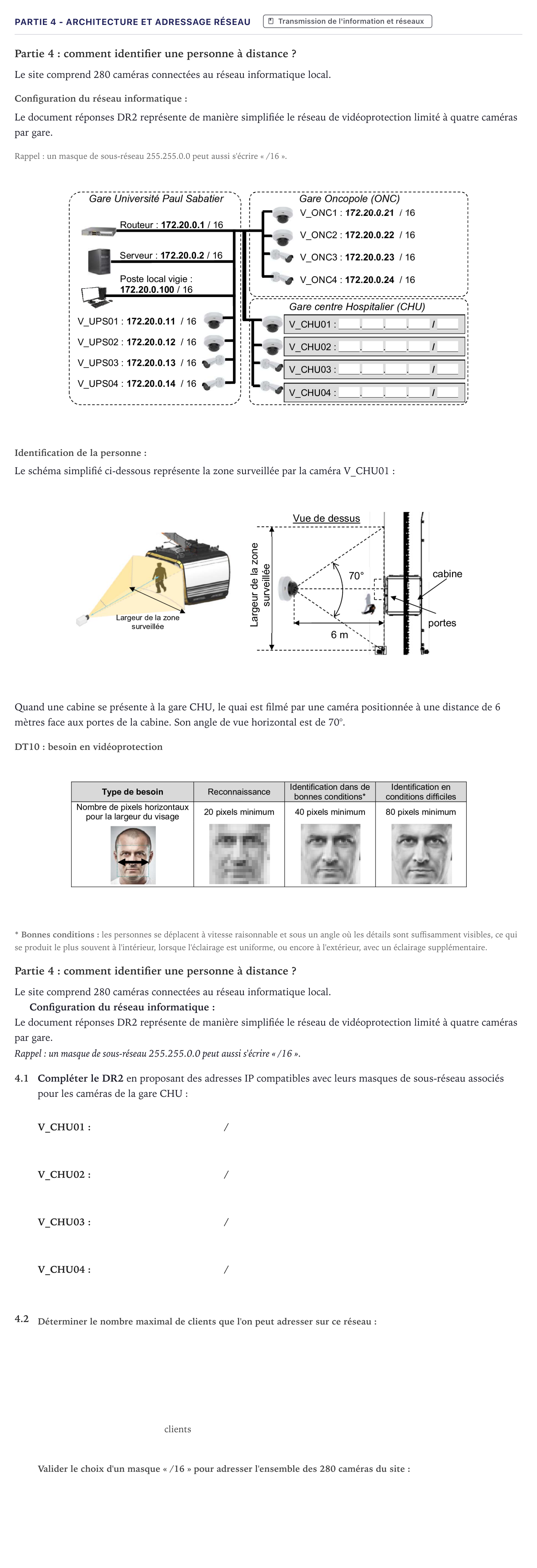 Énoncé: Partie 4 - Architecture et adressage réseau · Bac STI2D Ingénierie, Innovation et Développement Durable Métropole - EE 2024