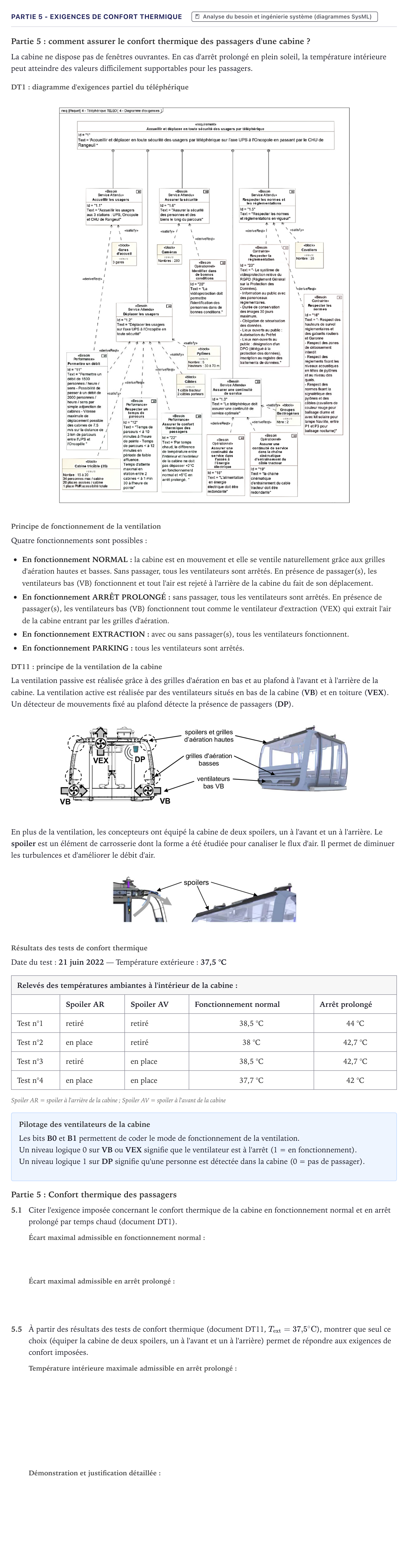 Énoncé: Partie 5 - Exigences de confort thermique · Bac STI2D Ingénierie, Innovation et Développement Durable Métropole - EE 2024