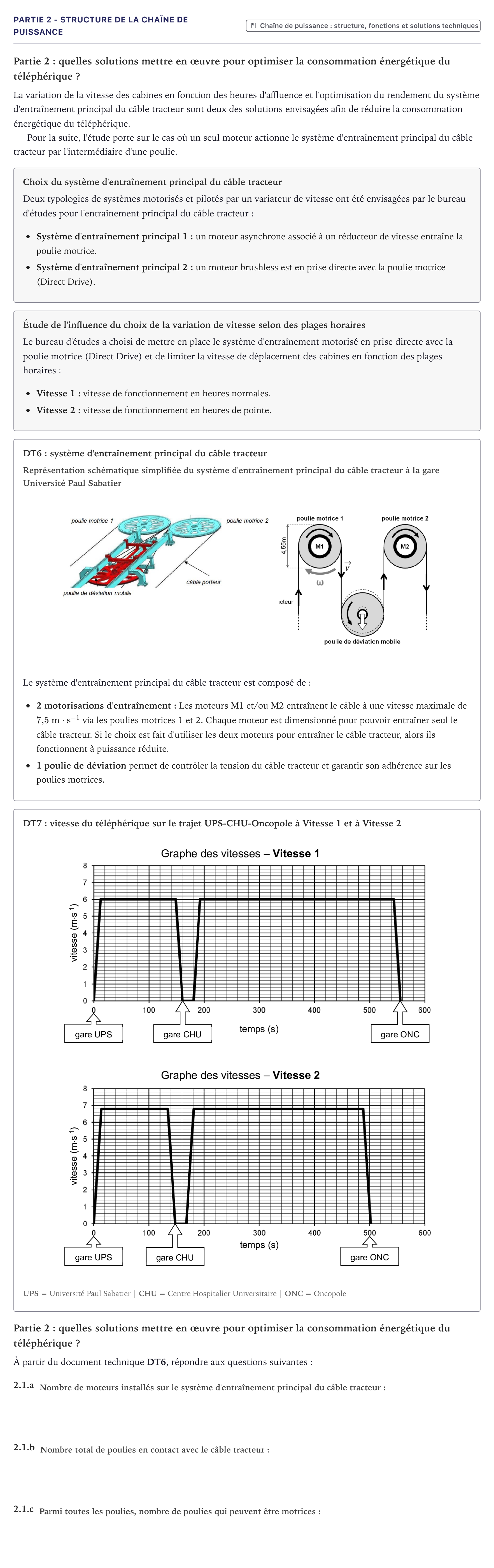 Énoncé: Partie 2 - Structure de la chaîne de puissance · Bac STI2D Ingénierie, Innovation et Développement Durable Métropole - ITEC 2024