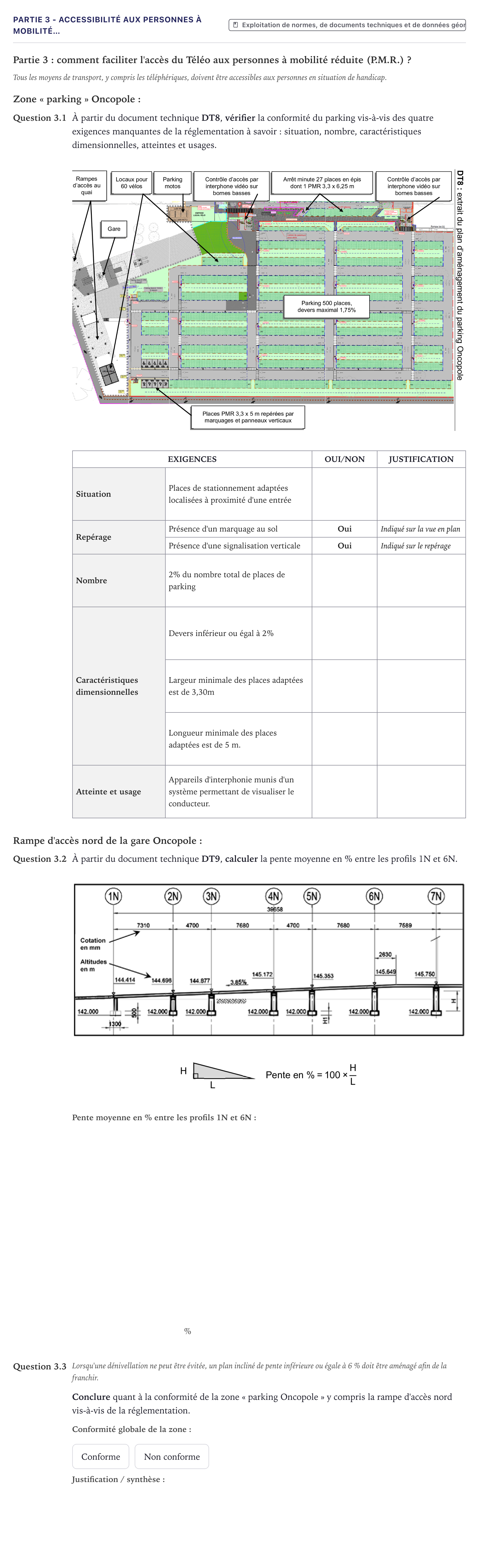 Énoncé: Partie 3 - Accessibilité aux personnes à mobilité… · Bac STI2D Ingénierie, Innovation et Développement Durable Métropole - ITEC 2024