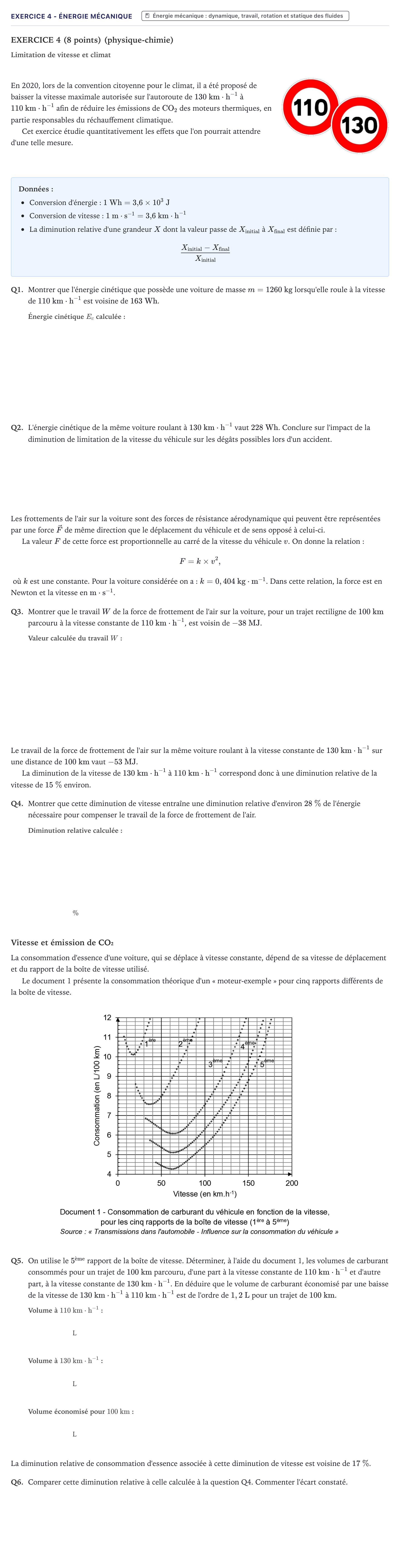 Énoncé: Exercice 4 - Énergie mécanique · Bac STI2D Physique-Chimie et Mathématiques Métropole 2024