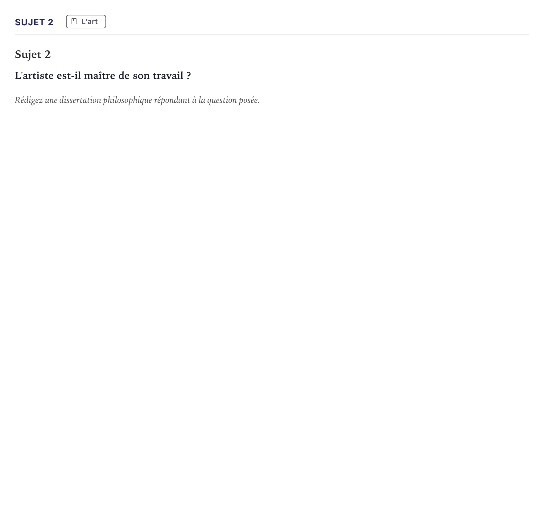 Énoncé: Sujet 2 · Bac STMG Philosophie Métropole 2024