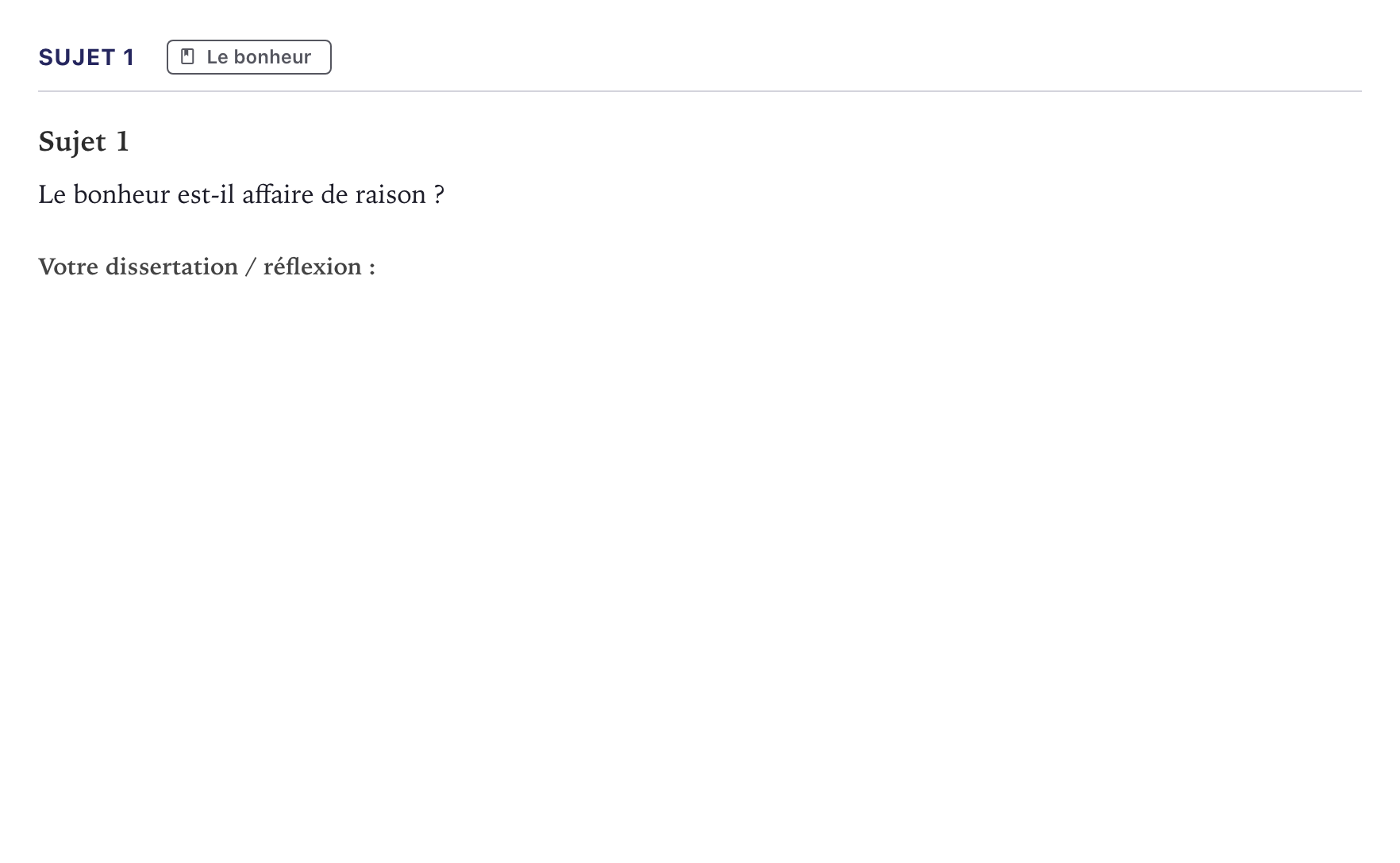 Énoncé: Sujet 1 · Bac Philosophie Métropole 2023