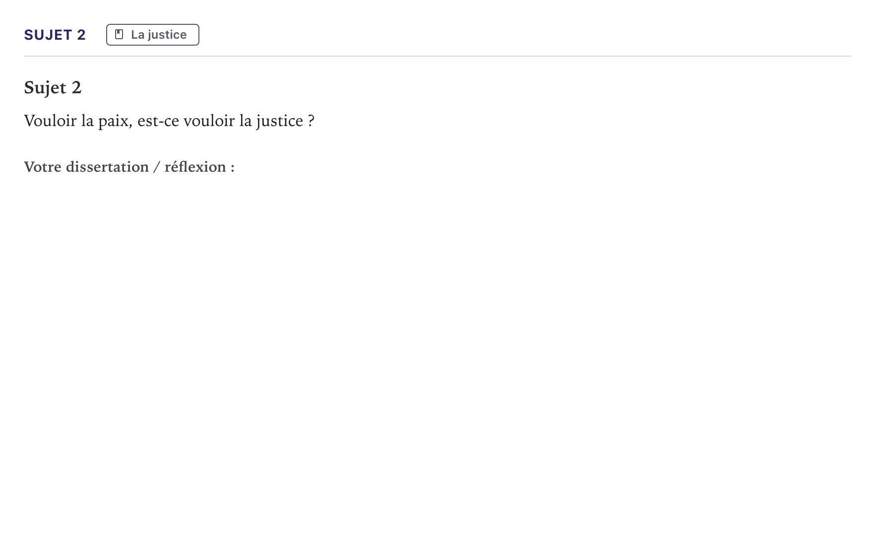 Énoncé: Sujet 2 · Bac Philosophie Métropole 2023