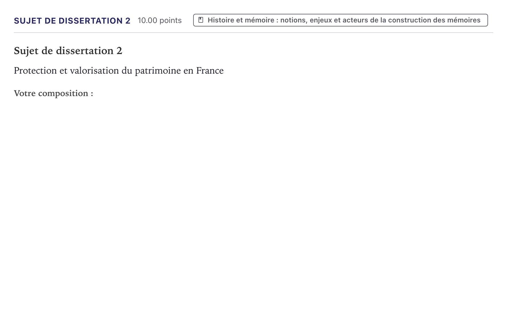 Énoncé: Sujet de dissertation 2 · Bac Histoire-Géographie, Géopolitique et Sciences Politiques Métropole 2023 (sujet 2)