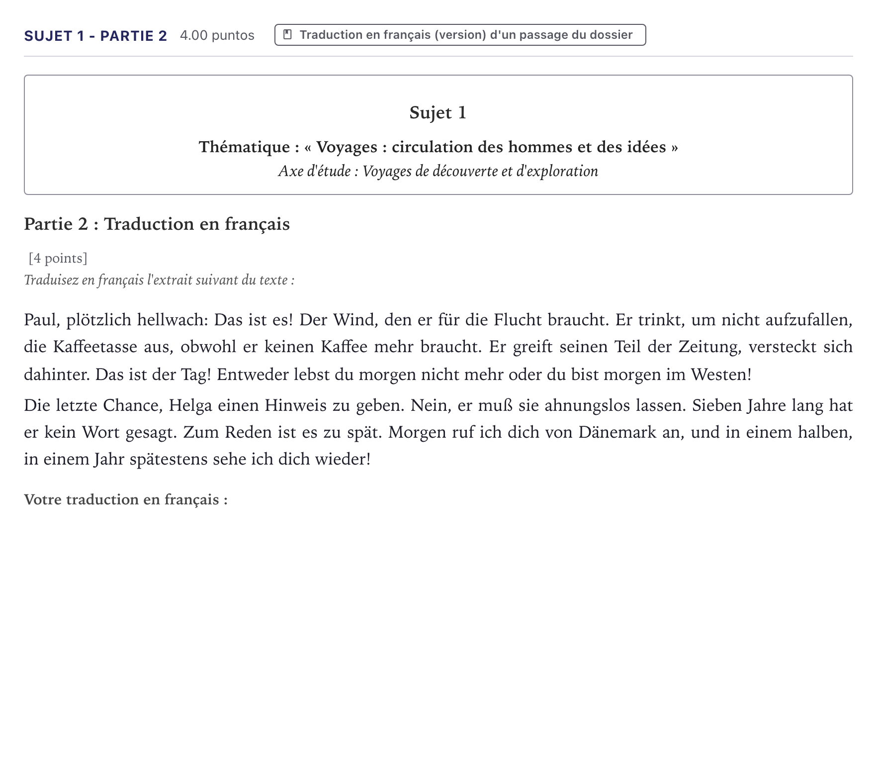 Énoncé: Sujet 1 - Partie 2 · Bac Allemand Métropole 2023