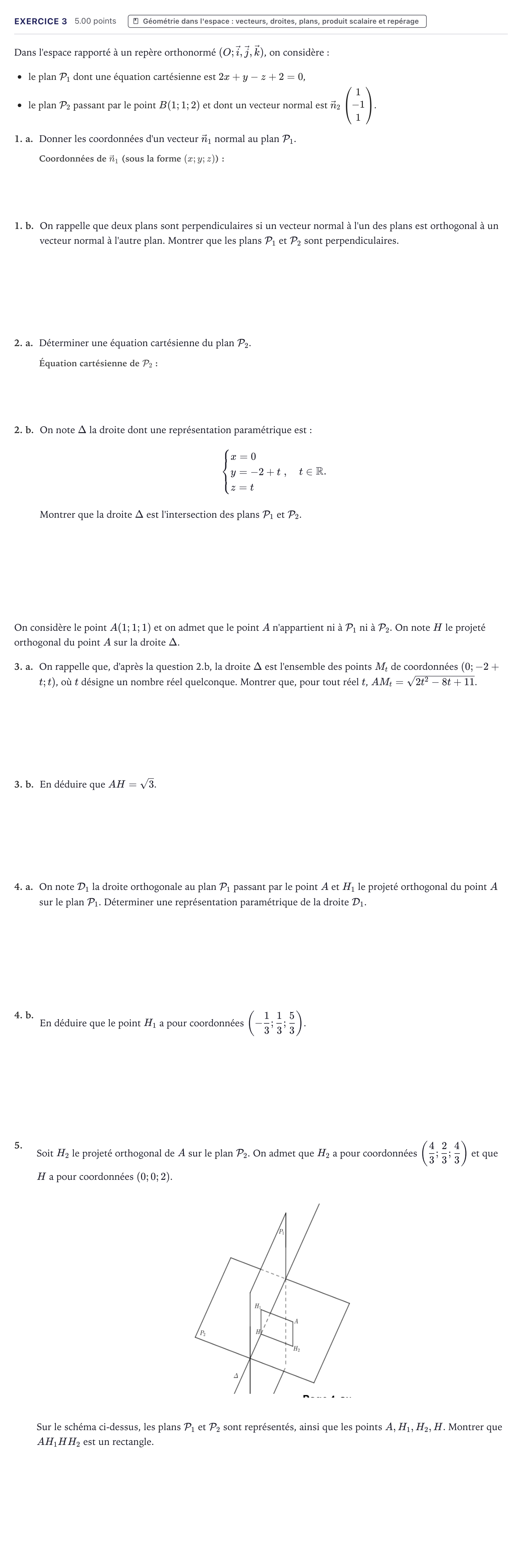 Énoncé: Exercice 3 · Bac Mathématiques Métropole 2023 (sujet 2)