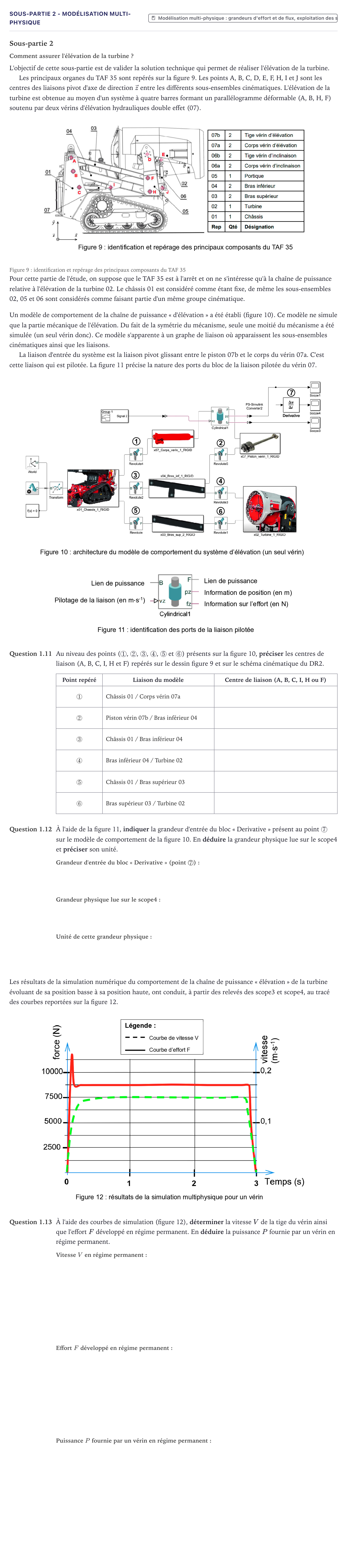 Énoncé: Exercice Sous-partie 2 - Modélisation multi-physique · Bac Sciences de l'Ingénieur Métropole 2023 (sujet 1)