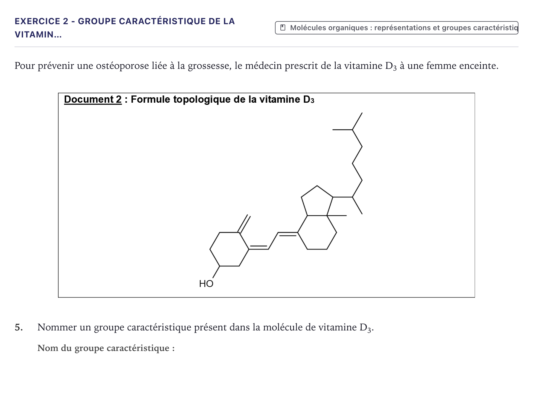 Énoncé: Exercice 2 - Groupe caractéristique de la vitamin… · Bac ST2S Chimie, Biologie et Physiopathologie Humaines Métropole 2023