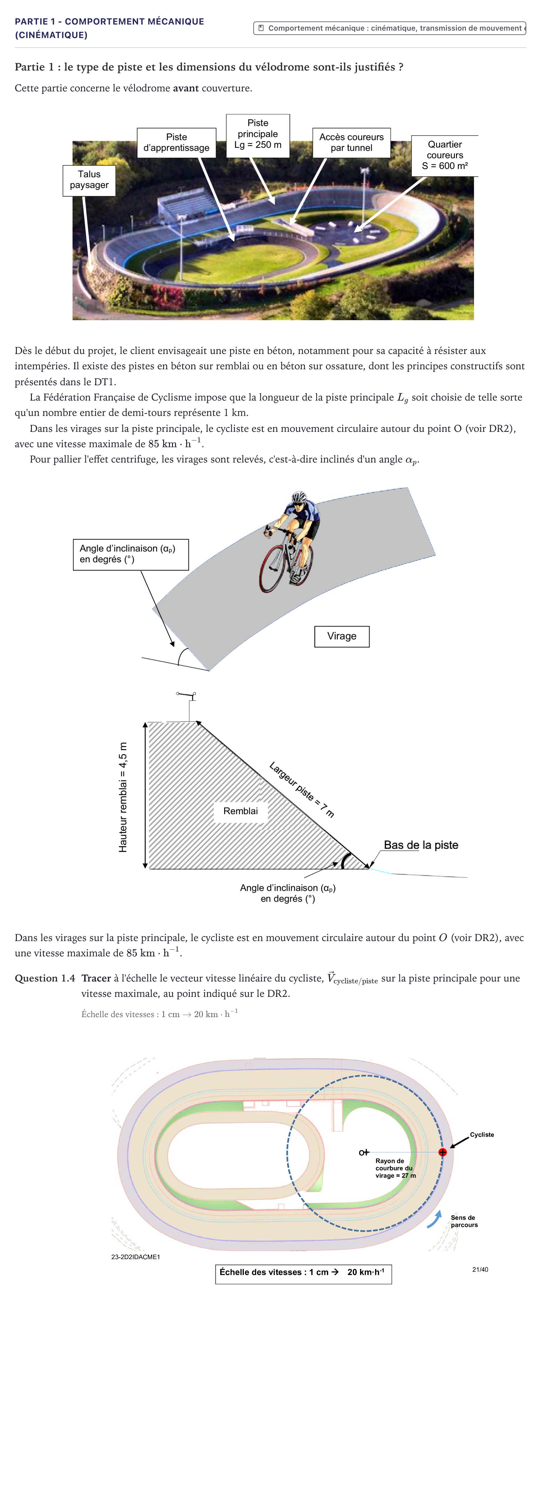 Énoncé: Partie 1 - Comportement mécanique (cinématique) · Bac STI2D Ingénierie, Innovation et Développement Durable Métropole - AC 2023