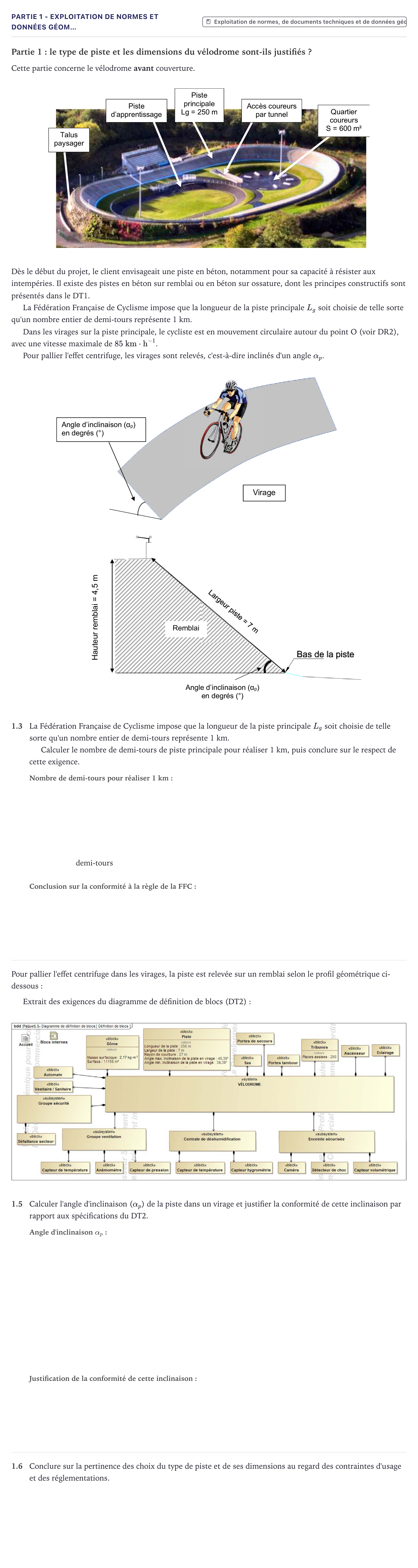 Énoncé: Partie 1 - Exploitation de normes et données géom… · Bac STI2D Ingénierie, Innovation et Développement Durable Métropole - AC 2023