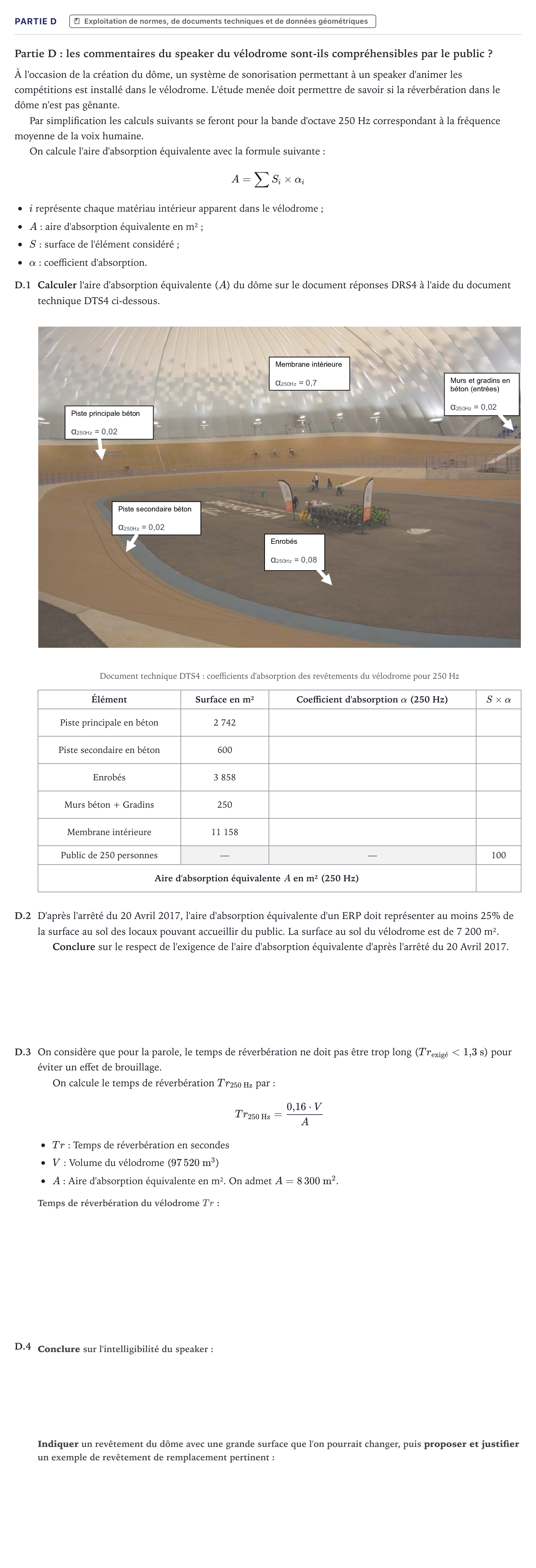 Énoncé: Partie D · Bac STI2D Ingénierie, Innovation et Développement Durable Métropole - AC 2023