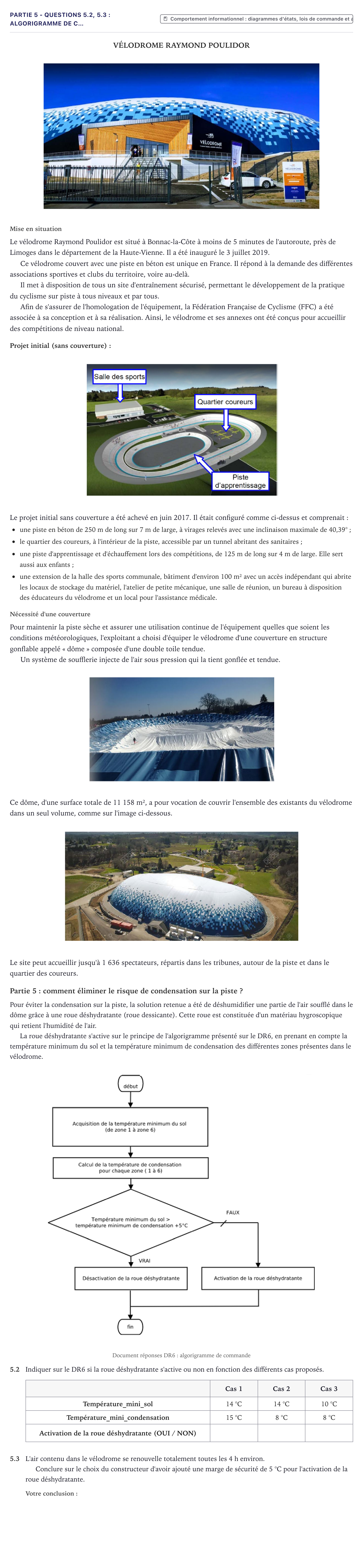 Énoncé: Partie 5 - Questions 5.2, 5.3 : Algorigramme de c… · Bac STI2D Ingénierie, Innovation et Développement Durable Métropole - EE 2023