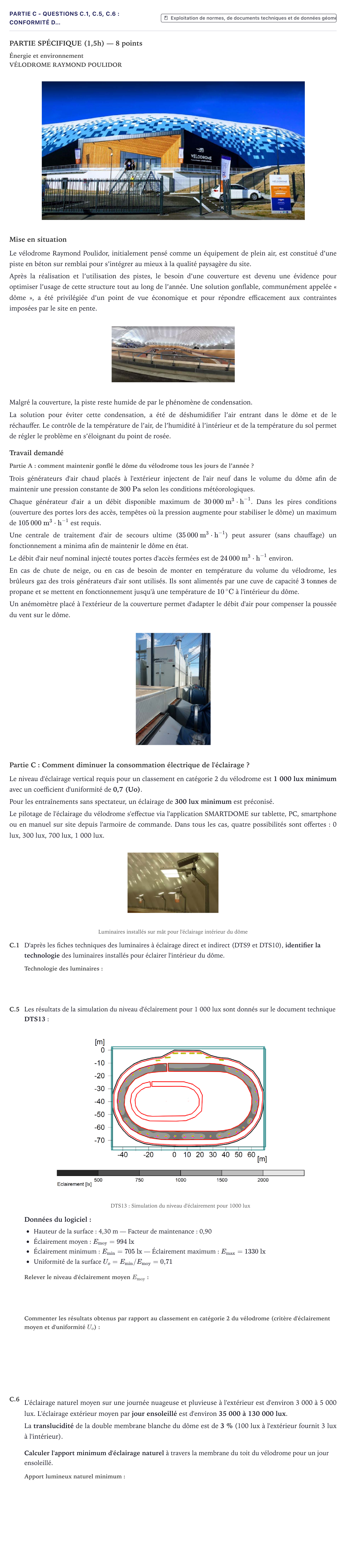 Énoncé: Partie C - Questions C.1, C.5, C.6 : Conformité d… · Bac STI2D Ingénierie, Innovation et Développement Durable Métropole - EE 2023