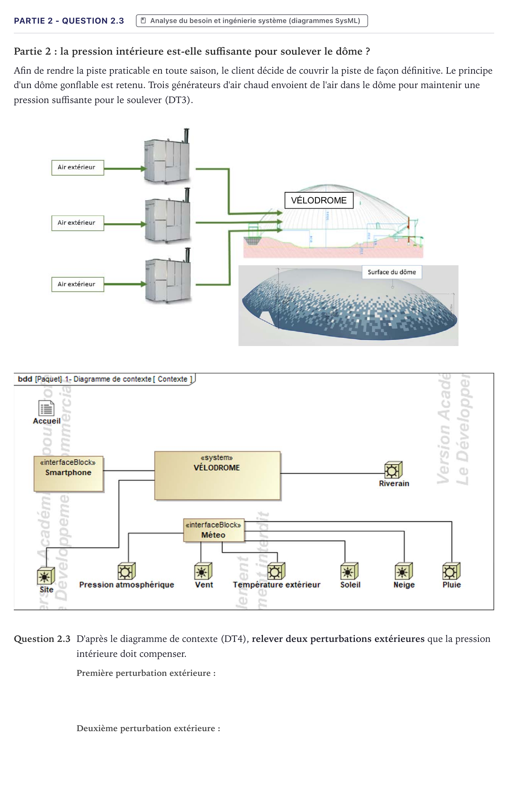 Énoncé: Partie 2 - Question 2.3 · Bac STI2D Ingénierie, Innovation et Développement Durable Métropole - ITEC 2023