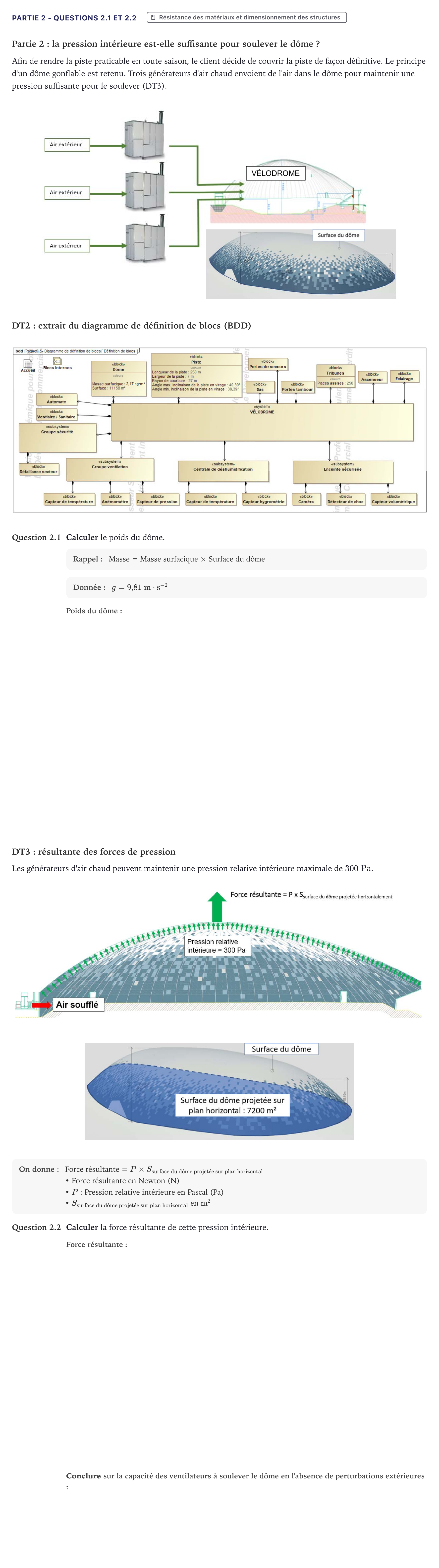 Énoncé: Partie 2 - Questions 2.1 et 2.2 · Bac STI2D Ingénierie, Innovation et Développement Durable Métropole - ITEC 2023