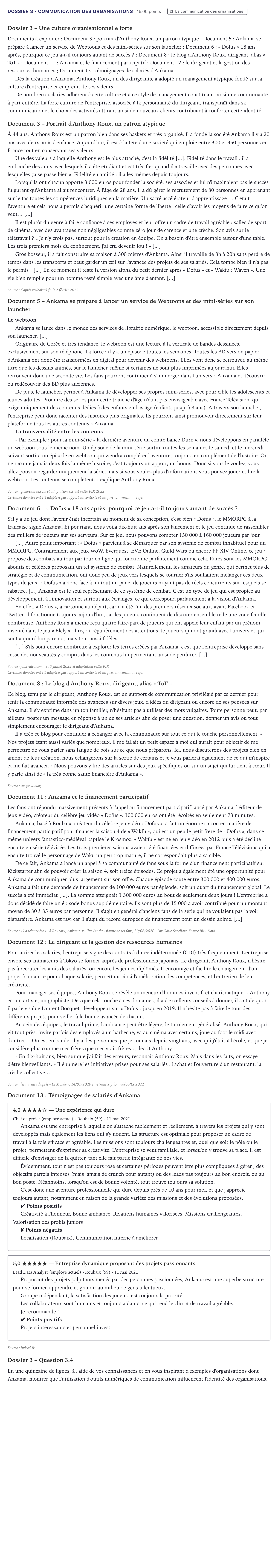 Énoncé: Exercice Dossier 3 - Communication des organisations · Bac STMG Management des Sciences de Gestion et du Numérique Métropole 2023