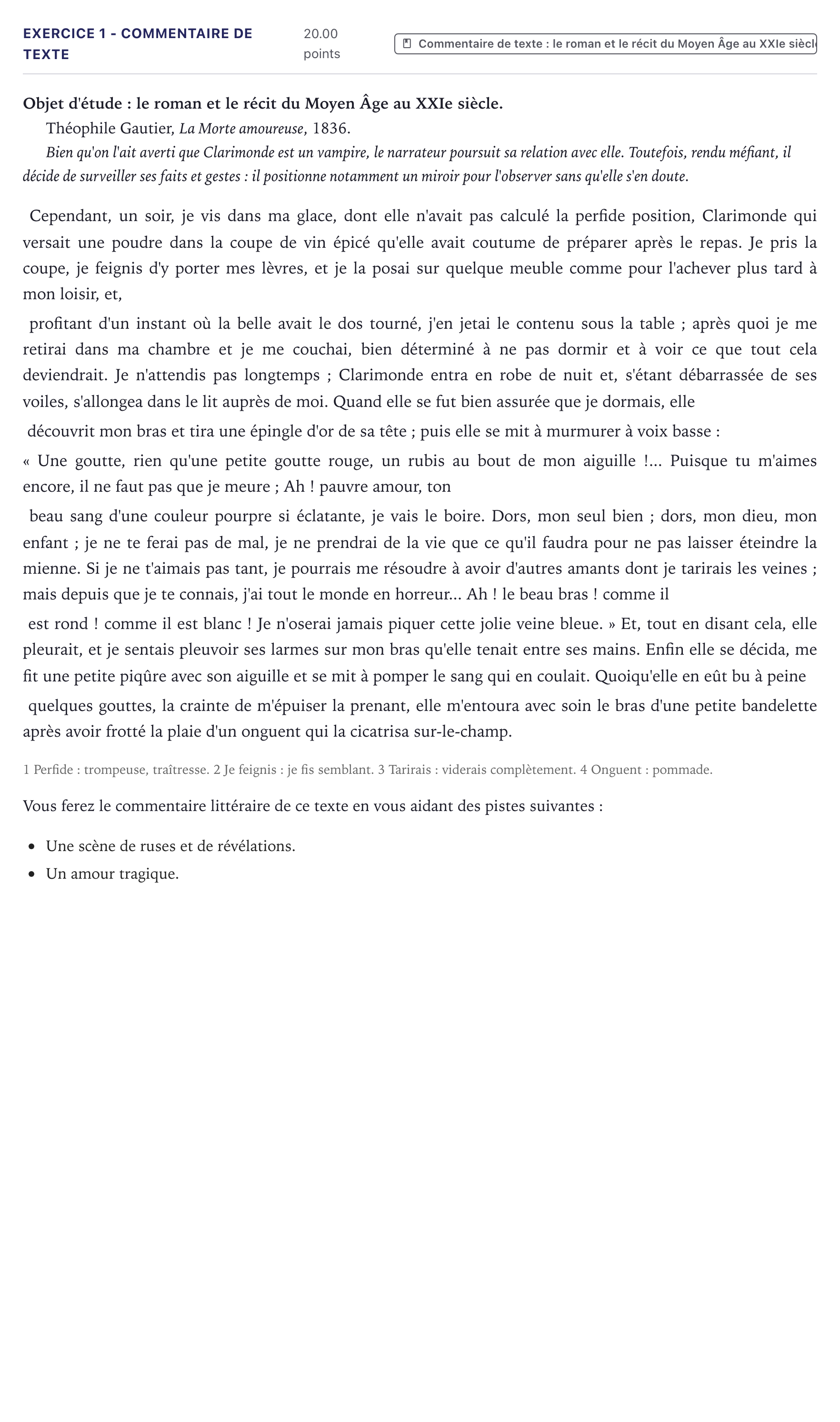 Énoncé: Exercice 1 - Commentaire de texte · Bac STMG Français Métropole 2023