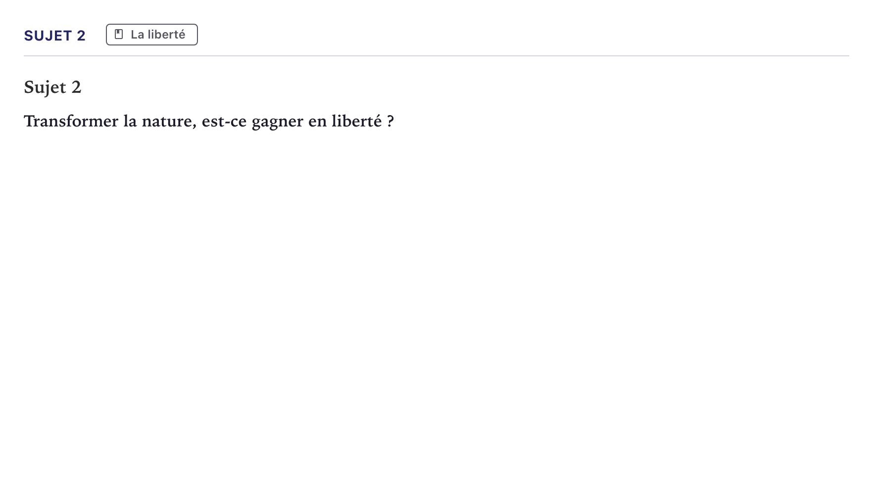 Énoncé: Sujet 2 · Bac STMG Philosophie Métropole 2023
