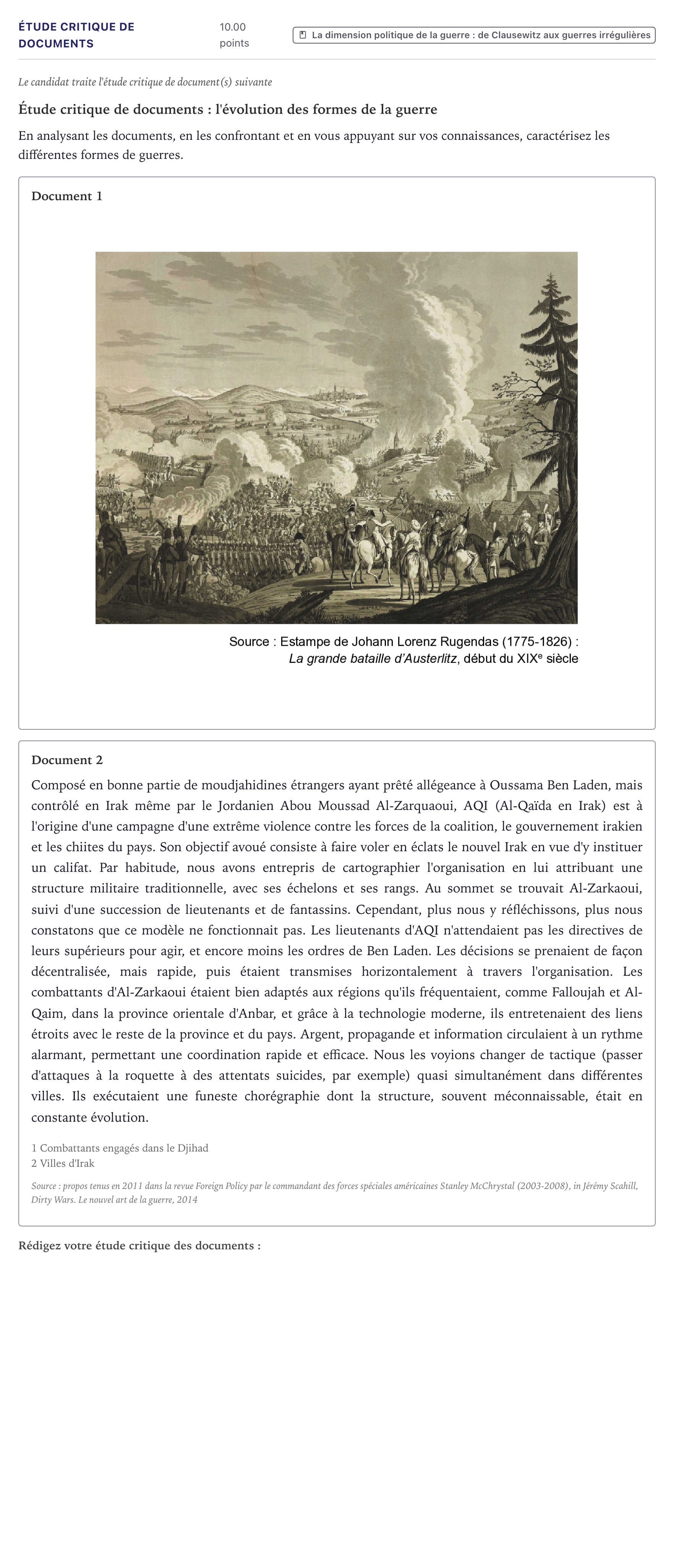 Énoncé: Exercice Étude critique de documents · Bac Histoire-Géographie, Géopolitique et Sciences Politiques Métropole 2022 (sujet 1)