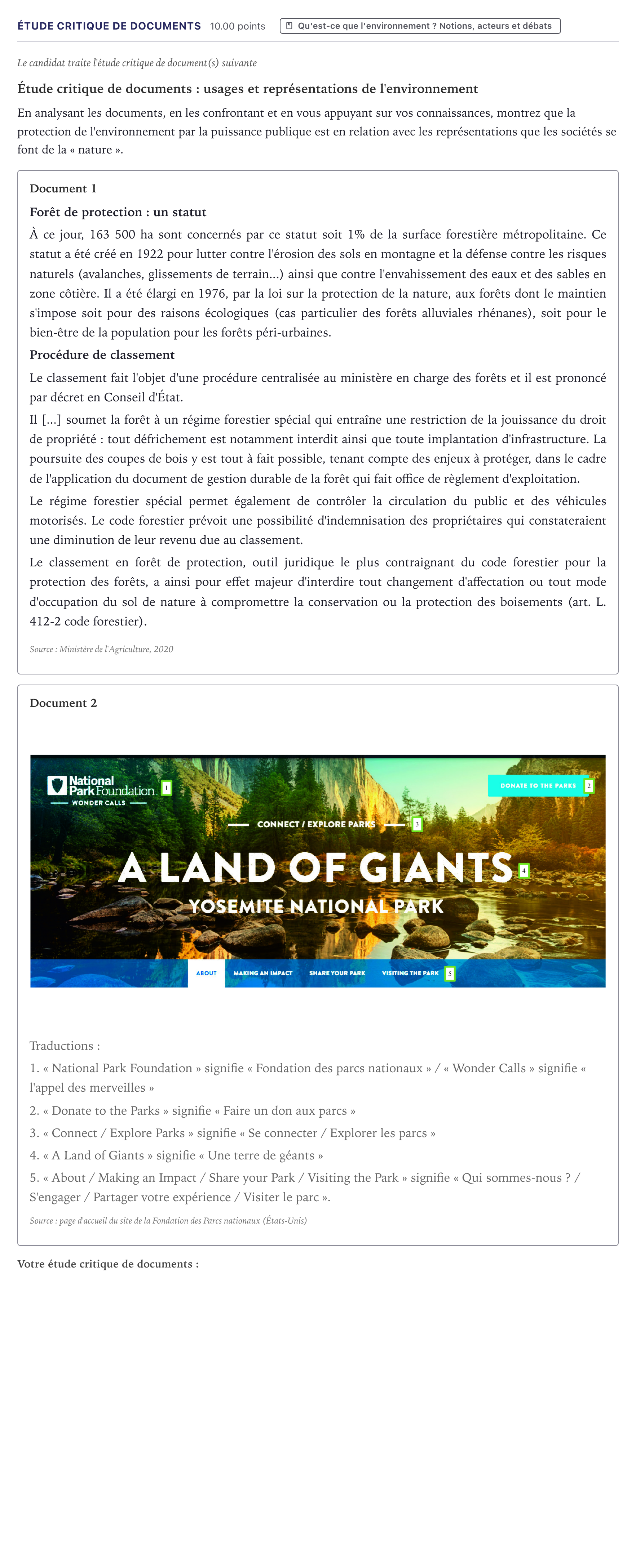 Énoncé: Exercice Étude critique de documents · Bac Histoire-Géographie, Géopolitique et Sciences Politiques Métropole 2022 (sujet 2)
