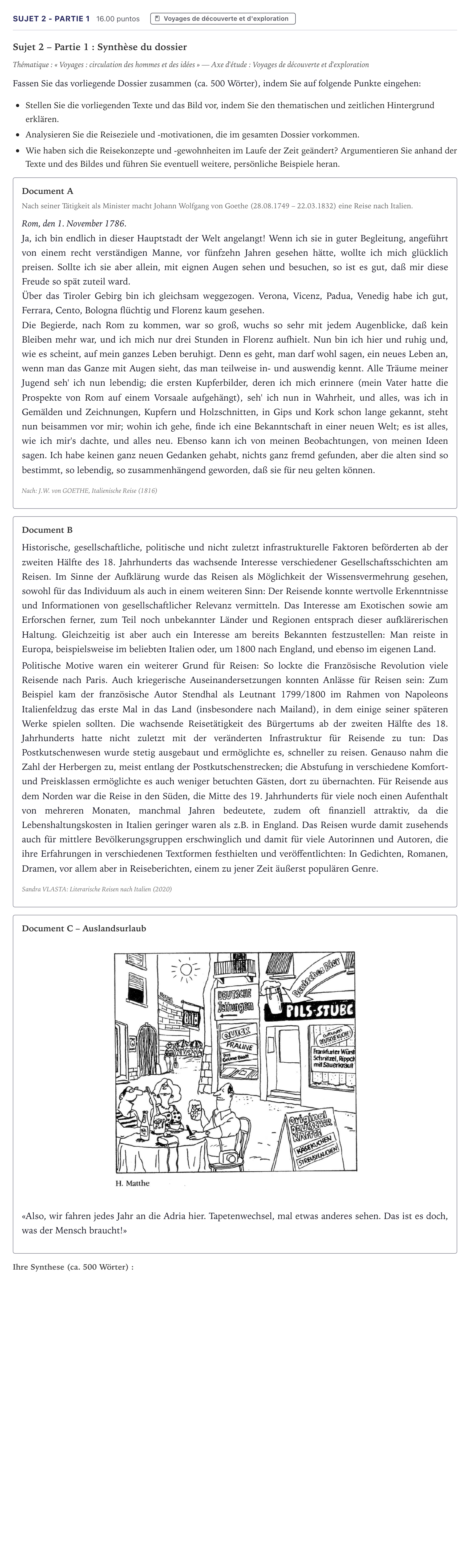 Énoncé: Sujet 2 - Partie 1 · Bac Allemand Métropole 2022