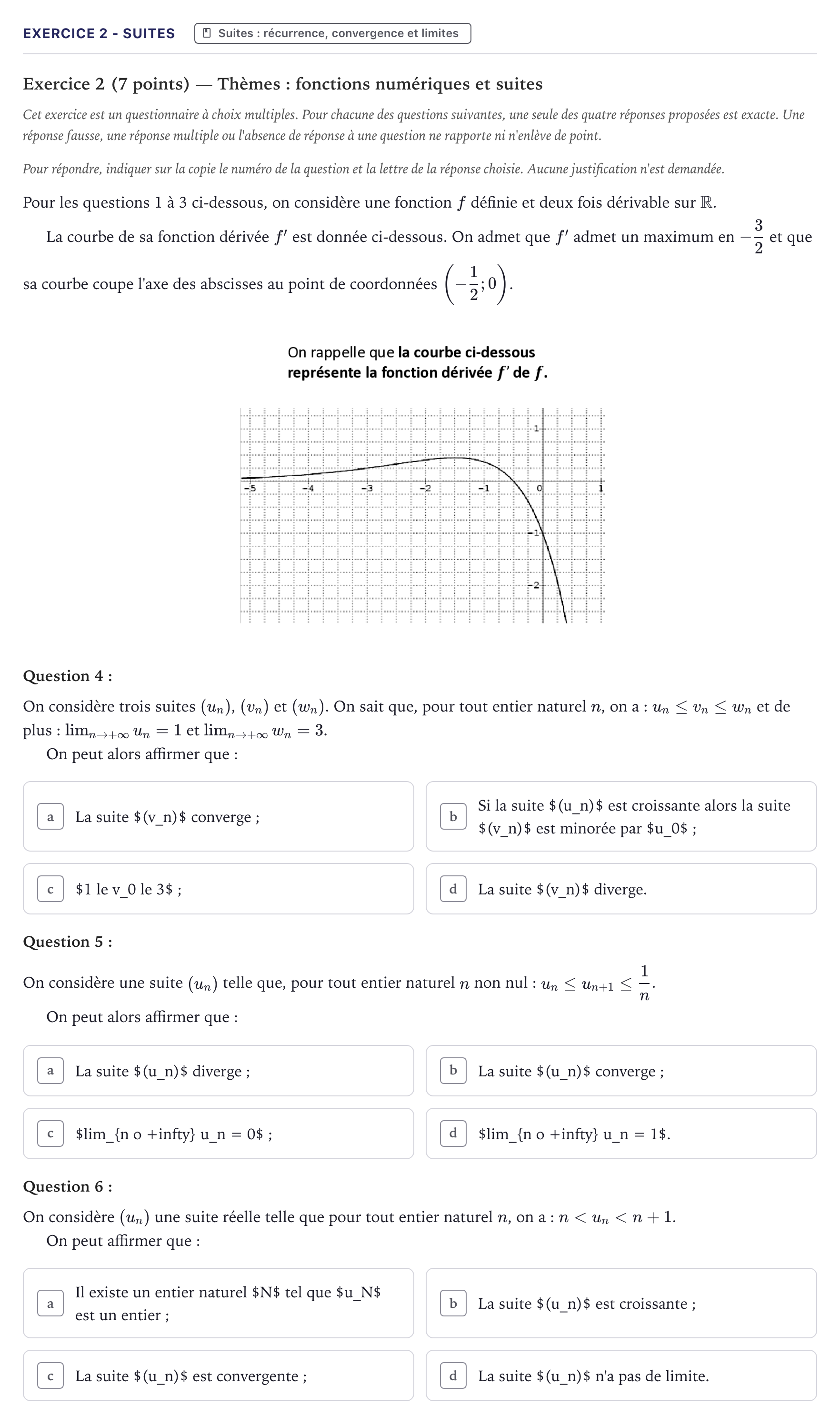 Énoncé: Exercice 2 - Suites · Bac Mathématiques Métropole 2022 (sujet 2)
