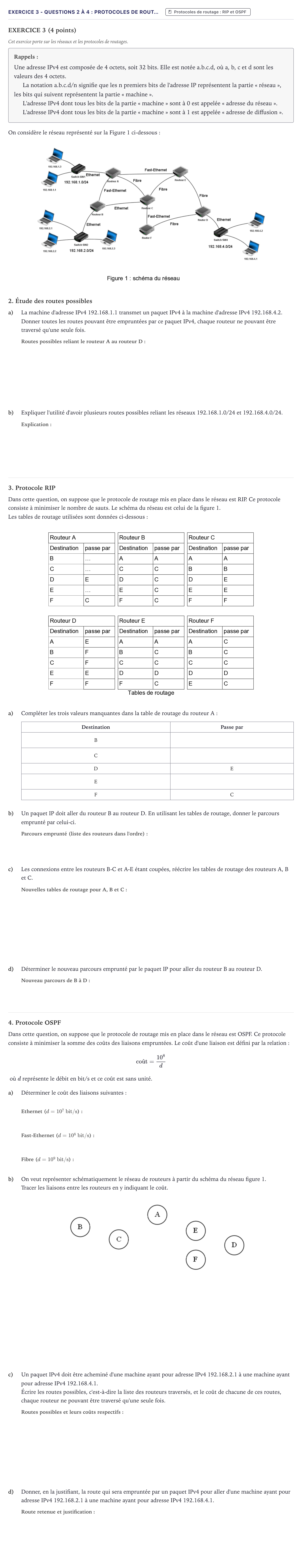 Énoncé: Exercice 3 - Questions 2 à 4 : Protocoles de rout… · Bac Numérique et Sciences Informatiques Métropole 2022 (sujet 2)