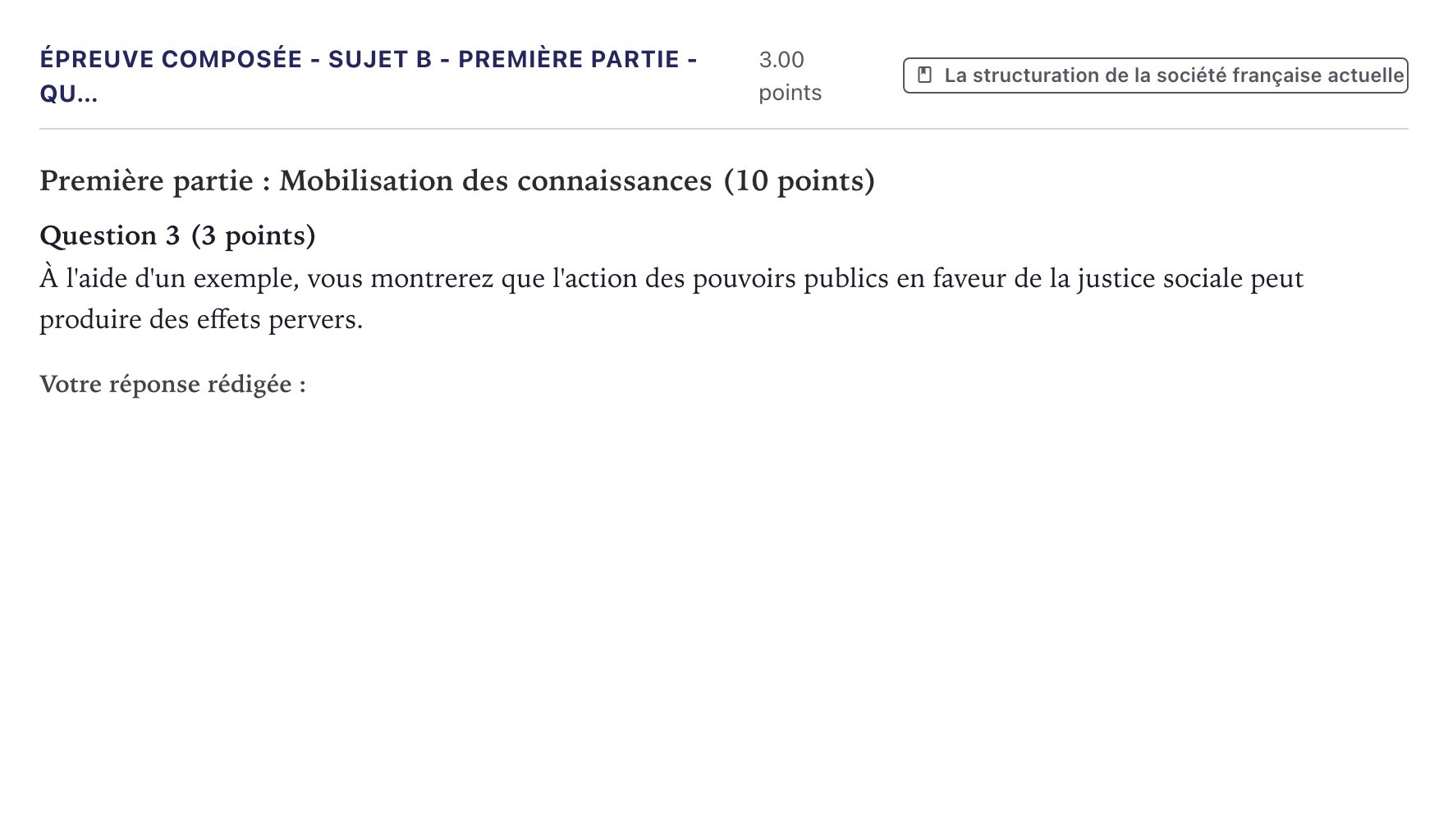 Énoncé: Épreuve composée - Sujet B - Première partie - Qu… · Bac Sciences Économiques et Sociales Métropole 2022 (sujet 2)