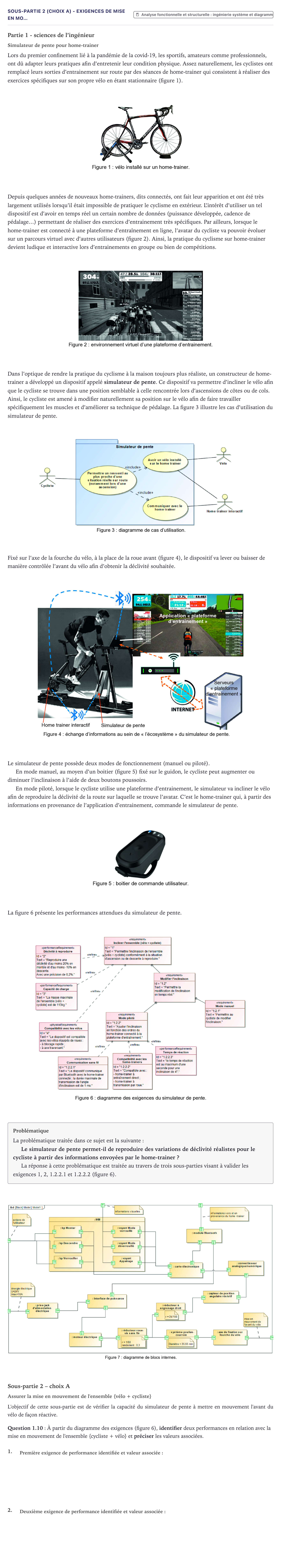 Énoncé: Exercice Sous-partie 2 (choix A) - Exigences de mise en mo… · Bac Sciences de l'Ingénieur Métropole 2022 (sujet 2)