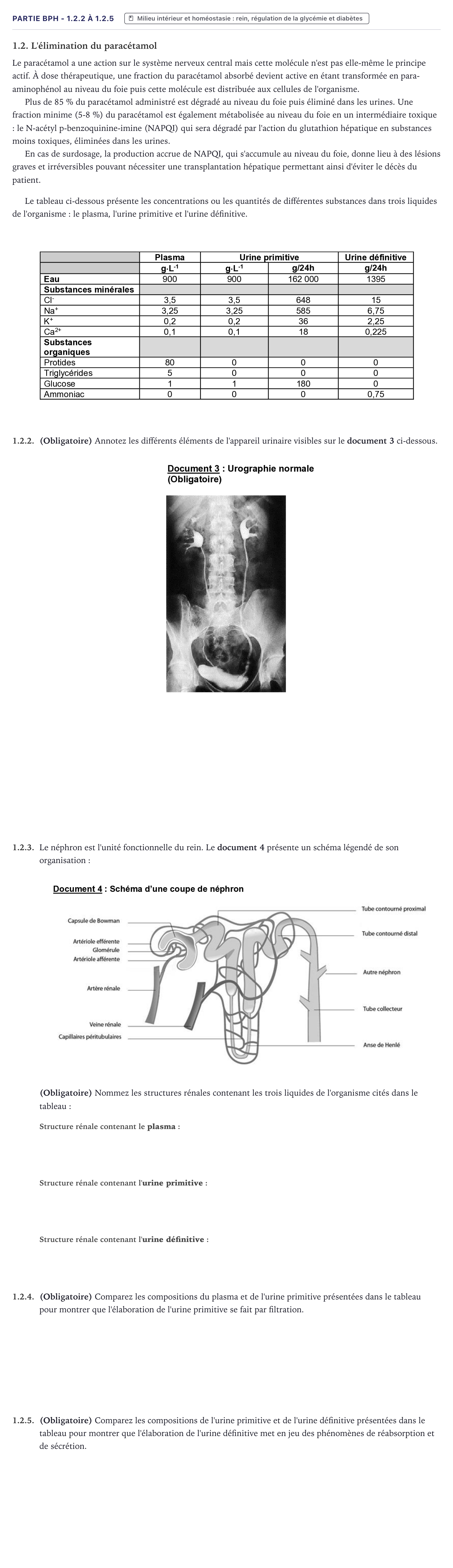 Énoncé: Partie BPH - 1.2.2 à 1.2.5 · Bac ST2S Chimie, Biologie et Physiopathologie Humaines Métropole 2022